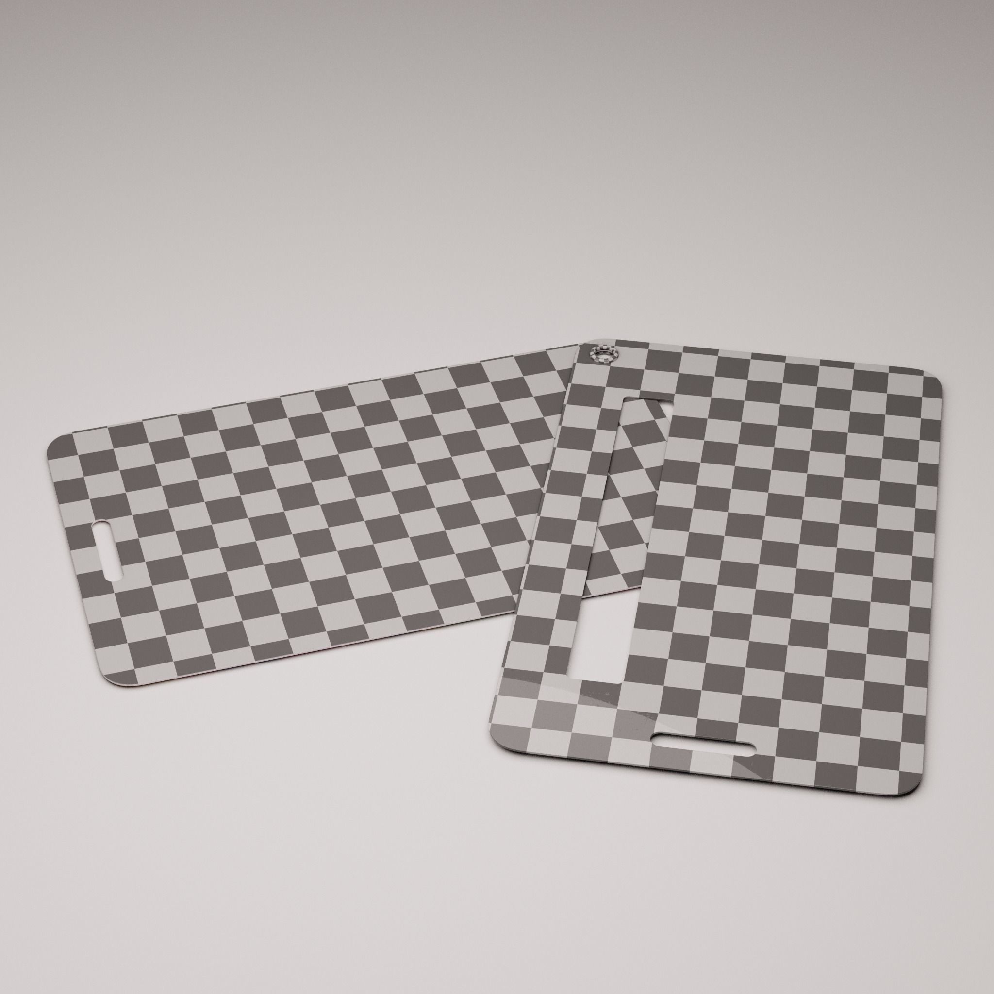 Plastic luggage tag Low-poly 3D model_59