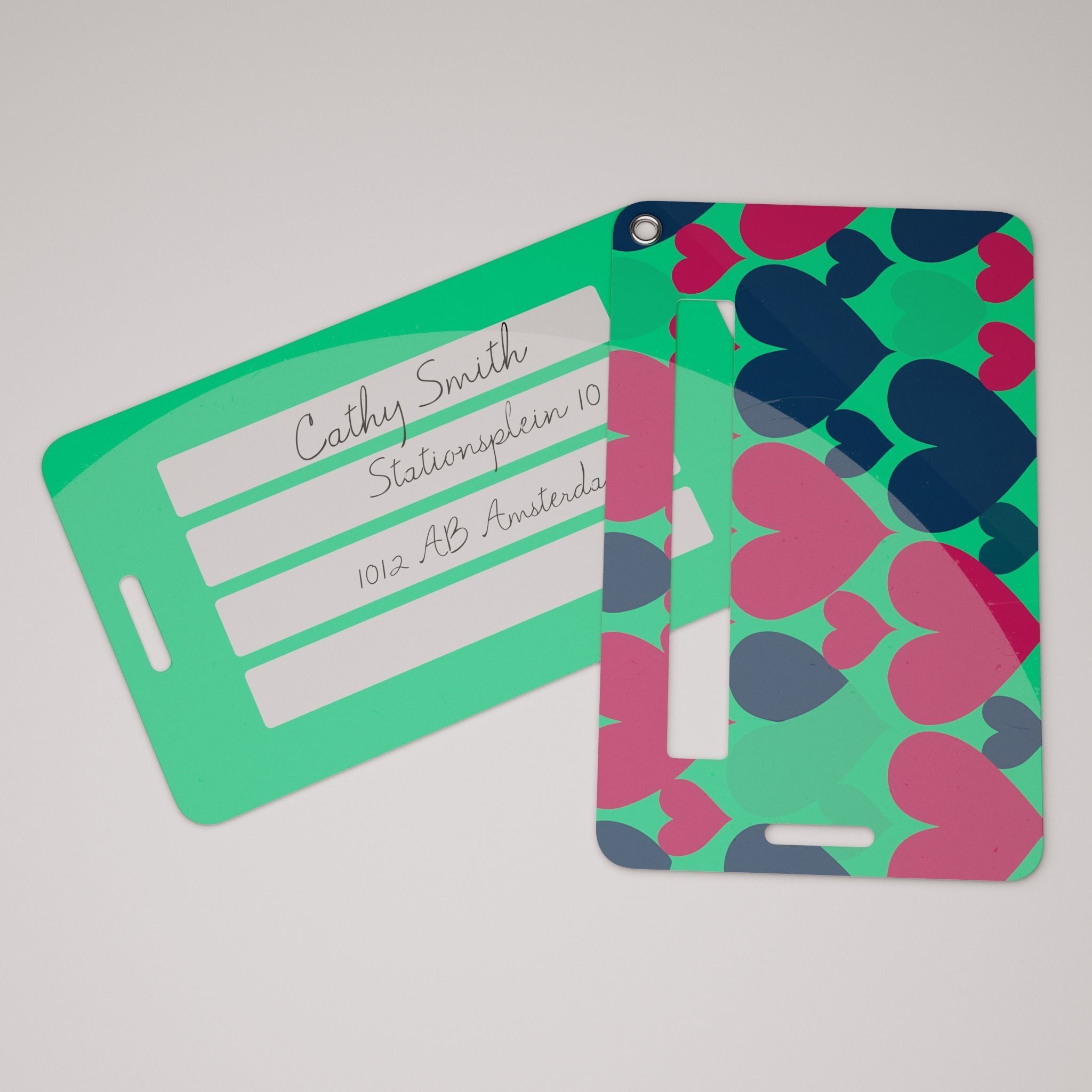 Plastic luggage tag Low-poly 3D model_48