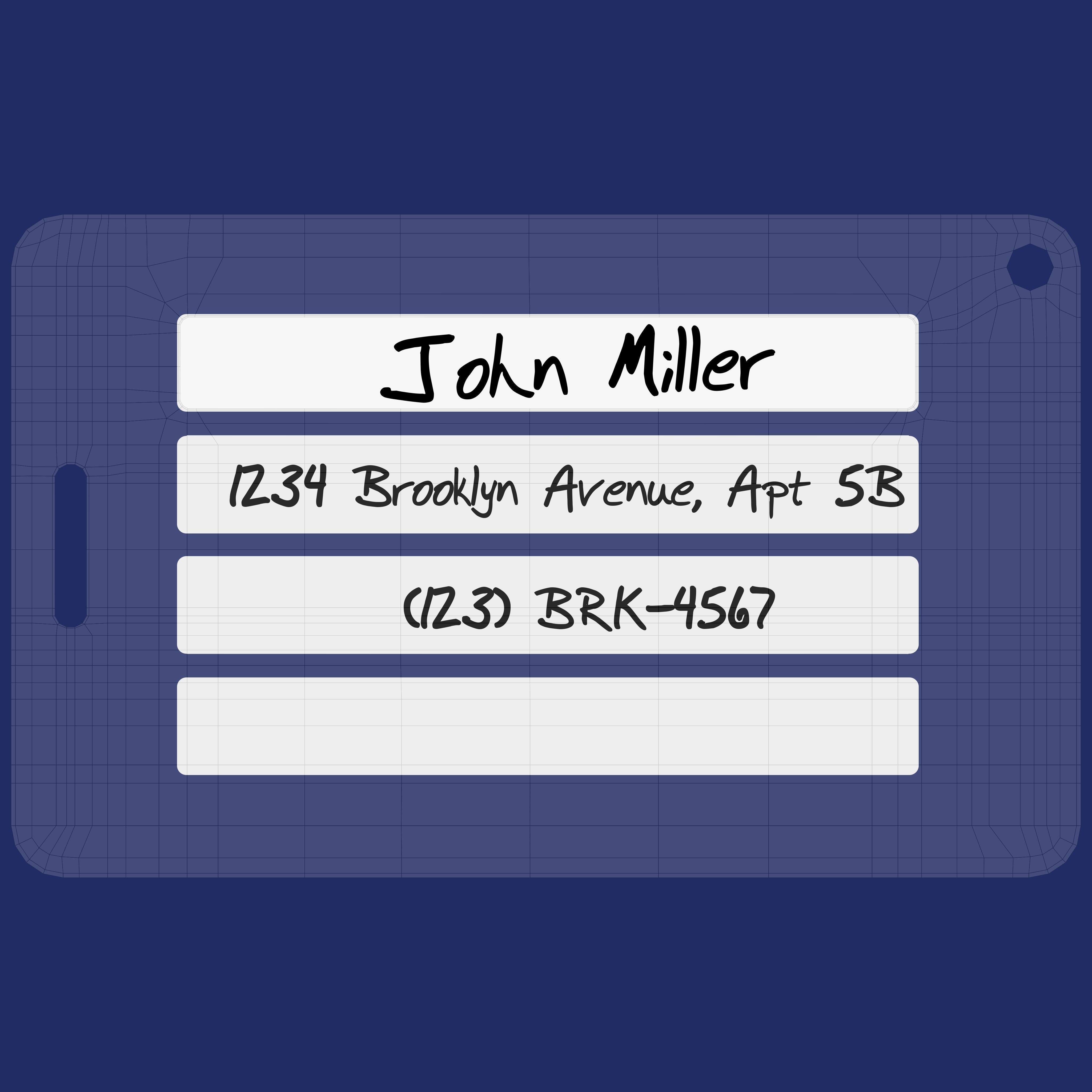 Plastic luggage tag Low-poly 3D model_72