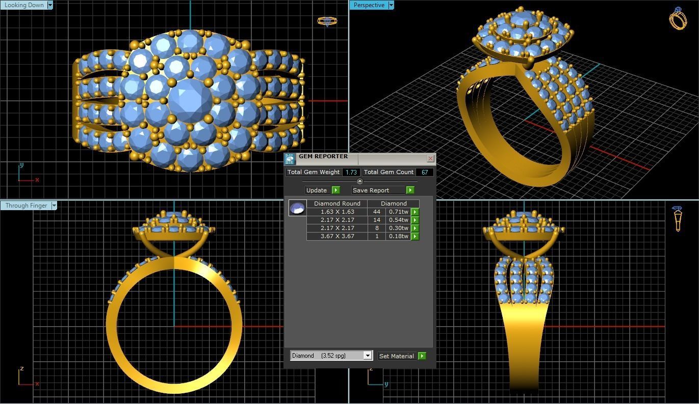 Diamond Ring 3D print model_1