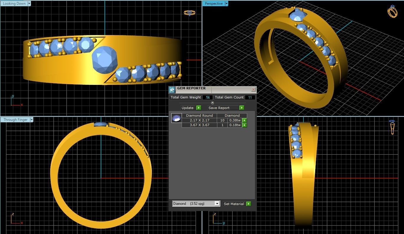 Diamond Ring 3D print model_1