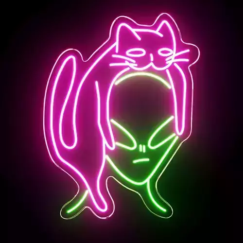 Alien Cat Neon Sign