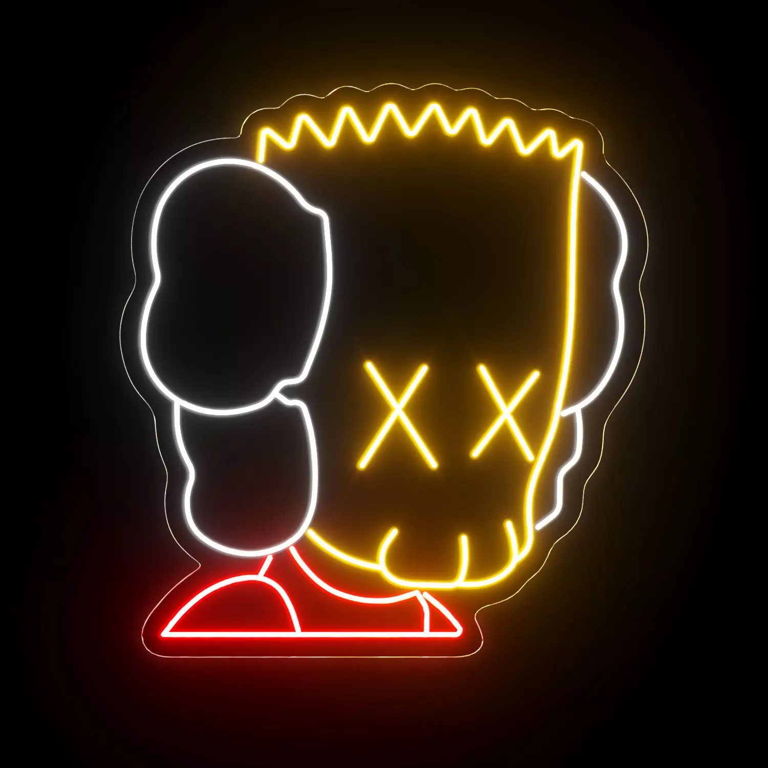 KAWS Bart Simpson Neon Sign 3D model_0
