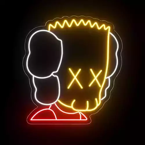 KAWS Bart Simpson Neon Sign 3D model