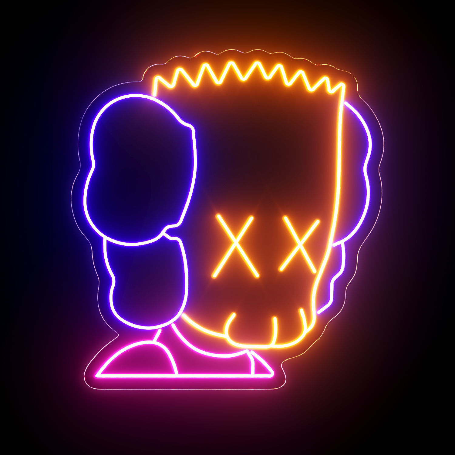 KAWS Bart Simpson Neon Sign 3D model_1