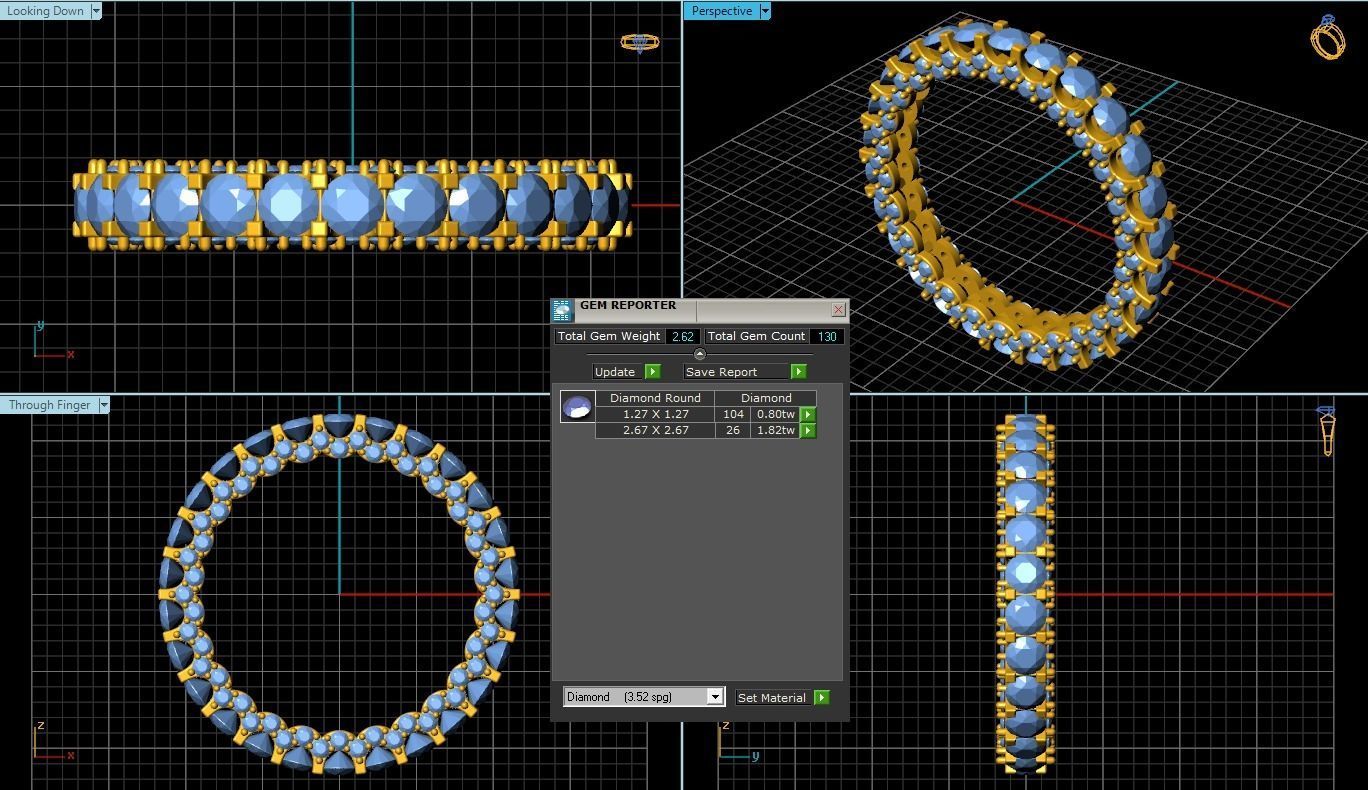 Diamond Ring 3D print model_1