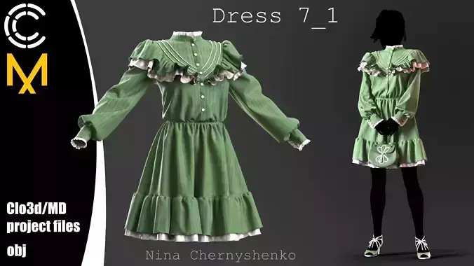 Dress 7-1 - Marvelous Designer project and OB