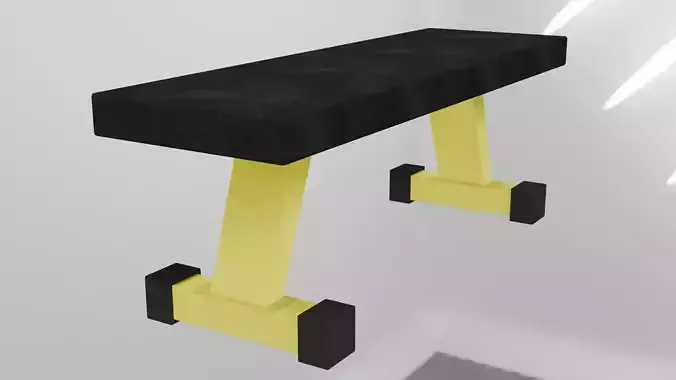 gym fitness low poly flat bench 3d