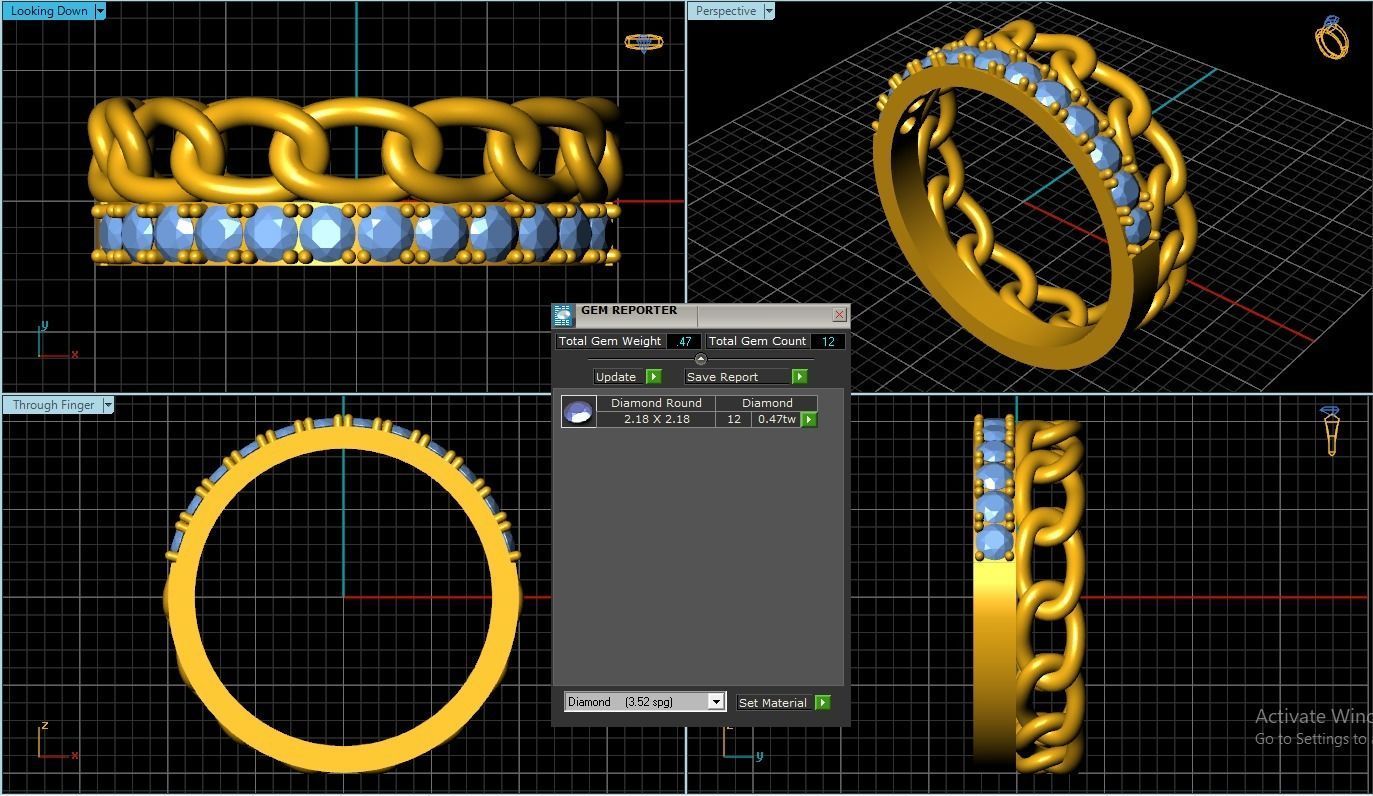 Diamond Ring 3D print model_1