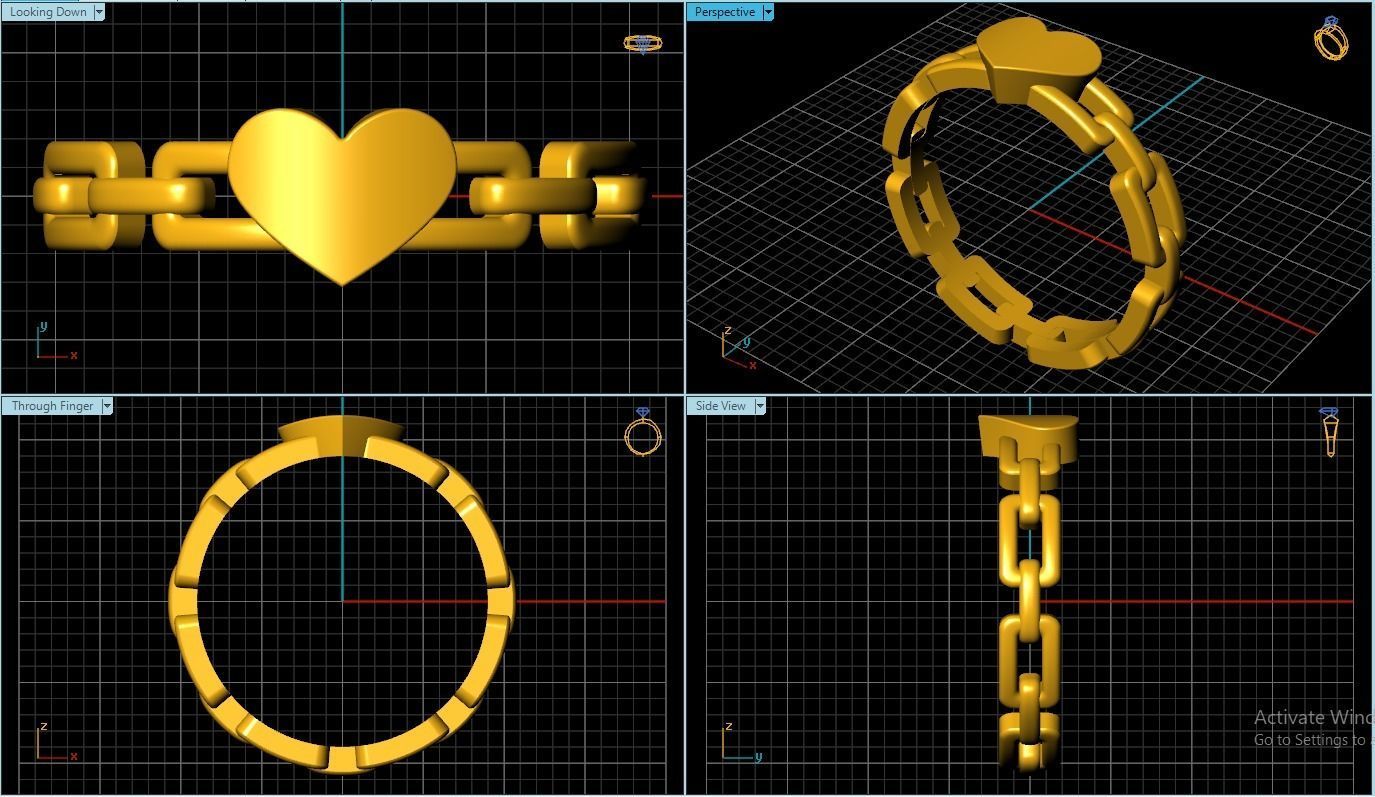 Gold Ring 3D print model_1