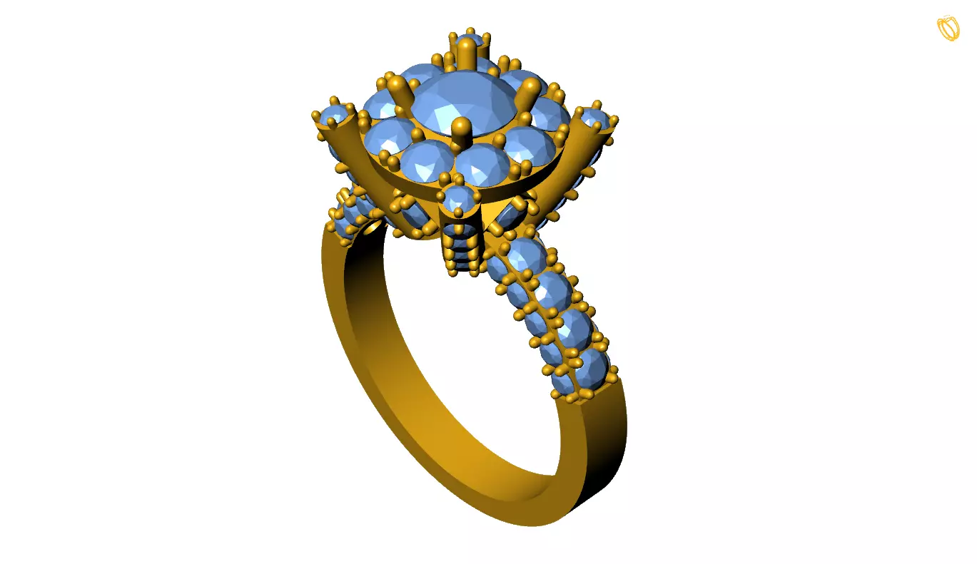 Diamond Ring 3D print model_0
