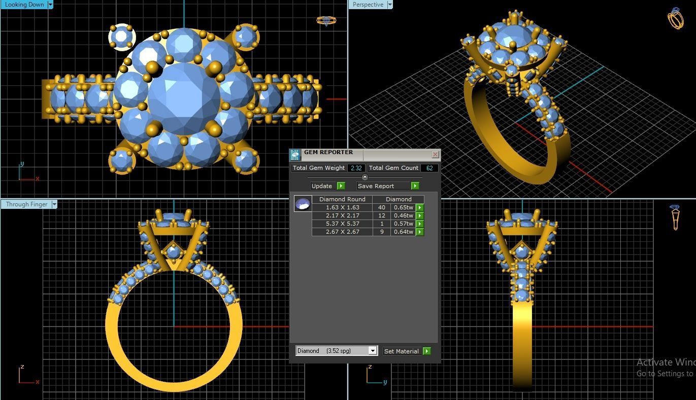 Diamond Ring 3D print model_1
