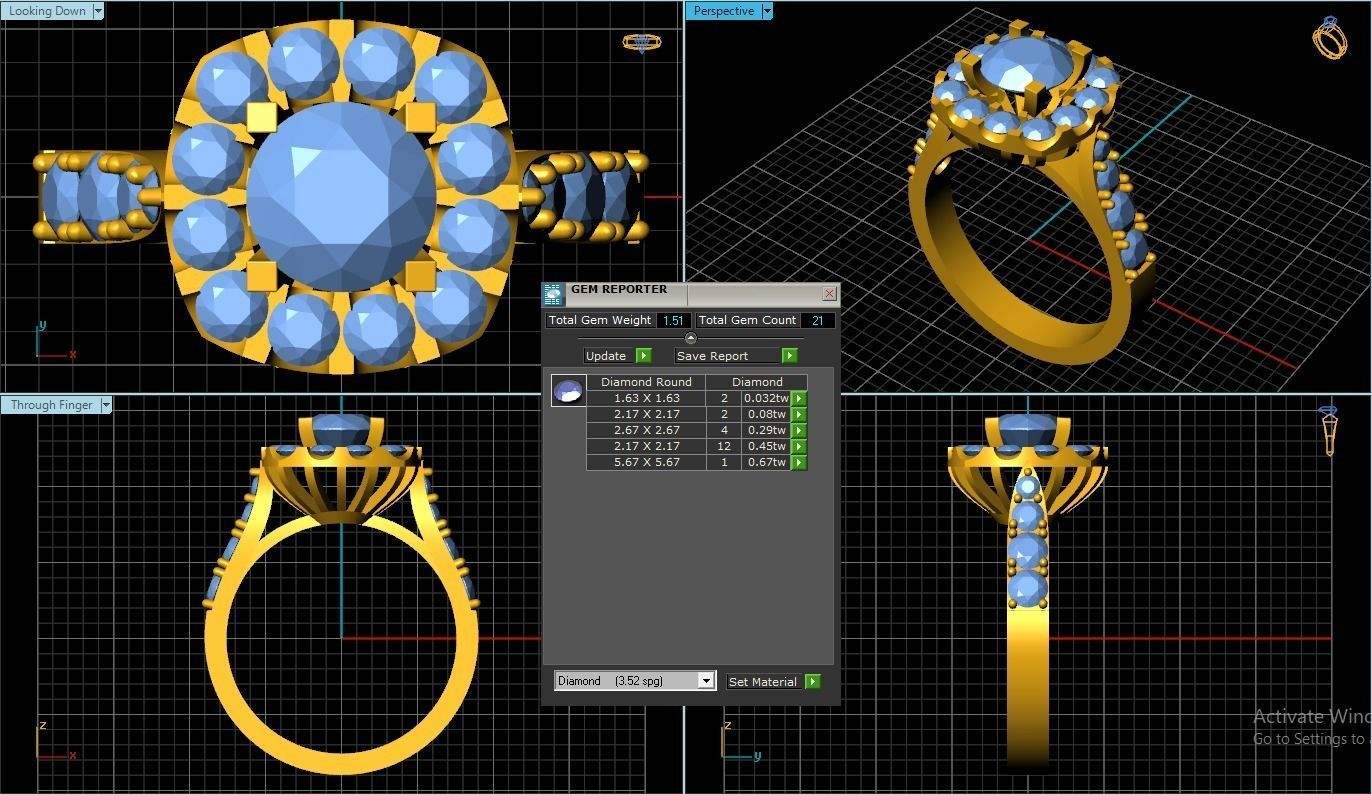Diamond Ring 3D print model_1