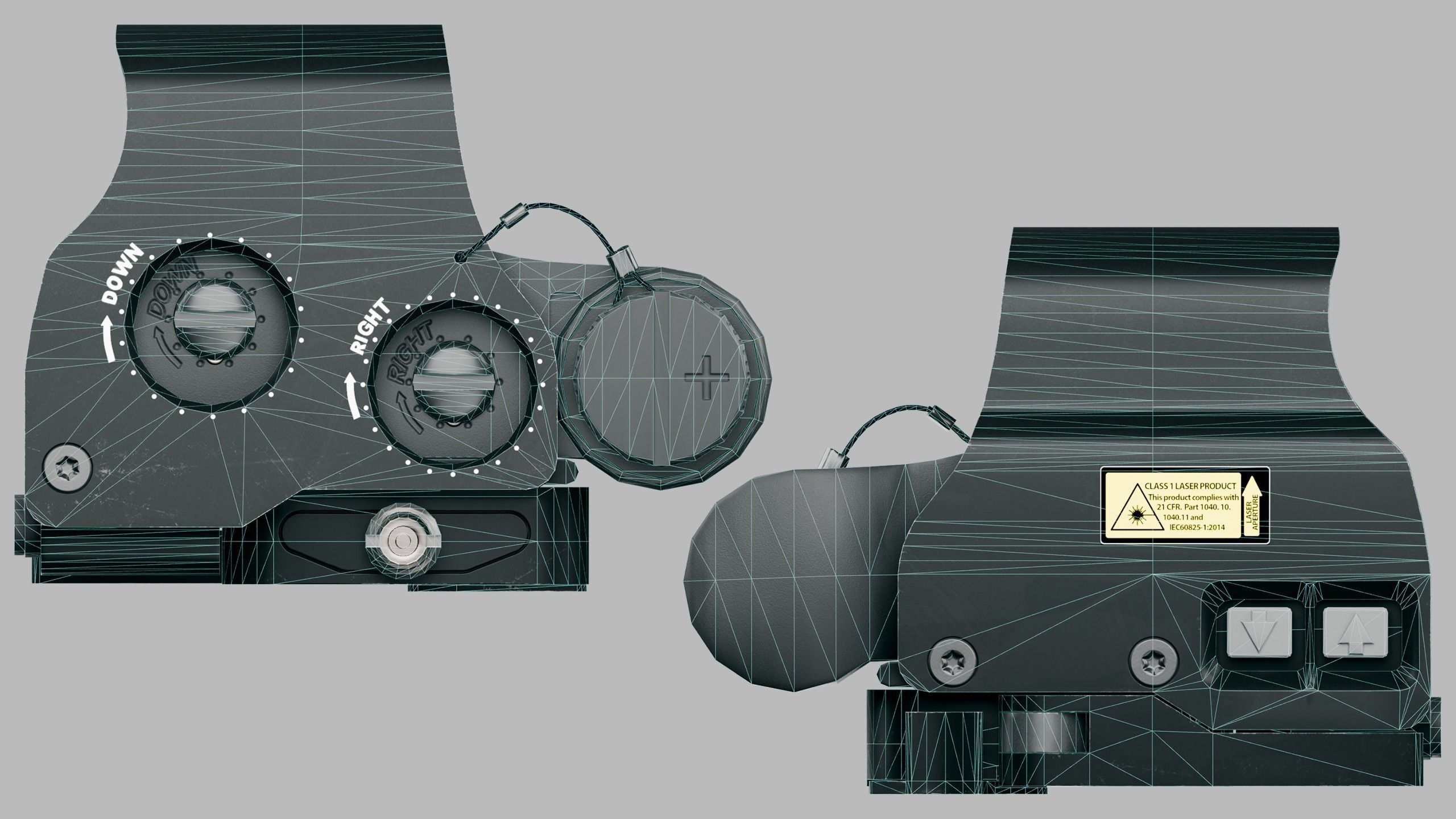 Holographic Sight EXPS2 Low-poly 3D model_6