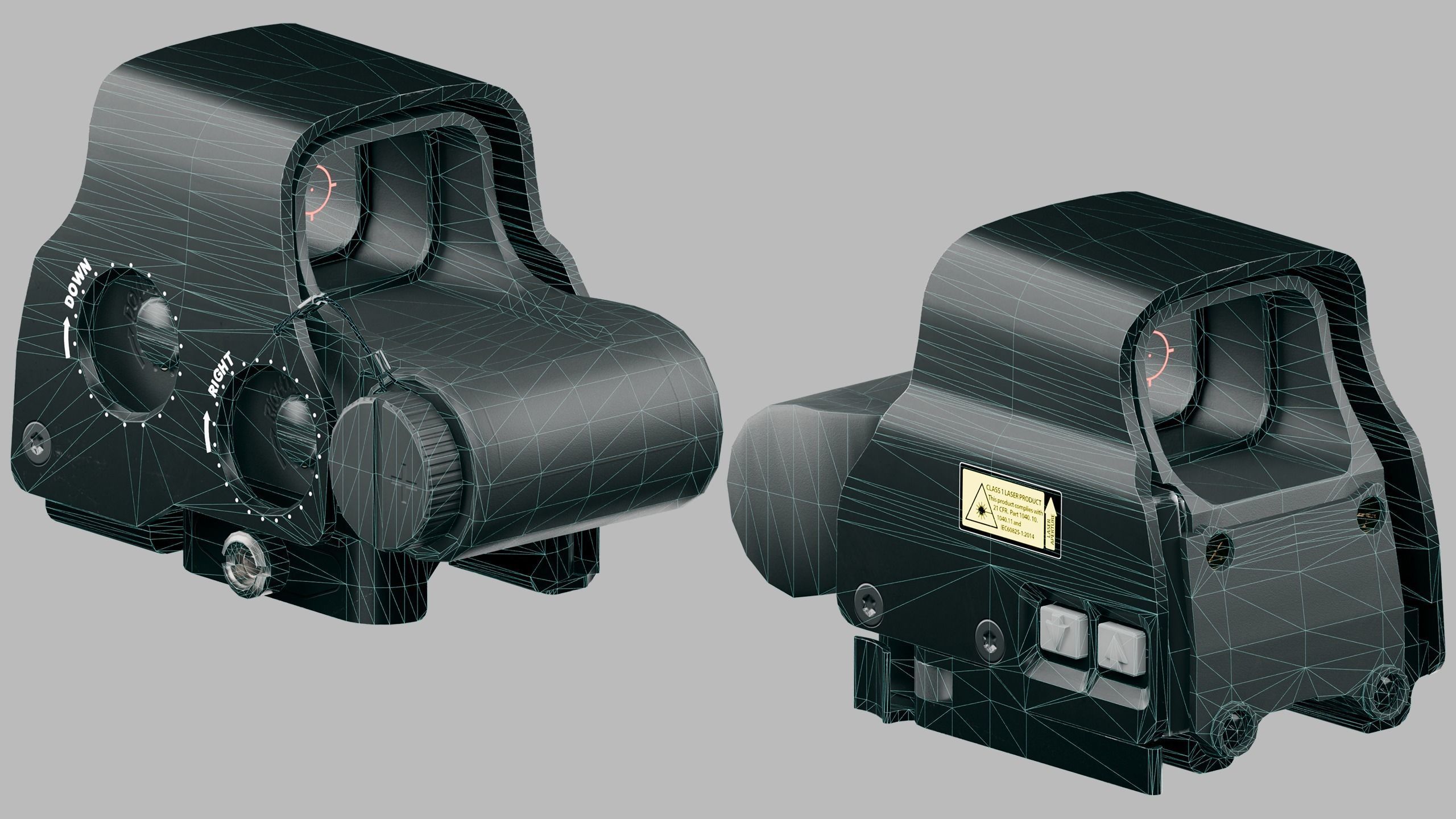 Holographic Sight EXPS2 Low-poly 3D model_4