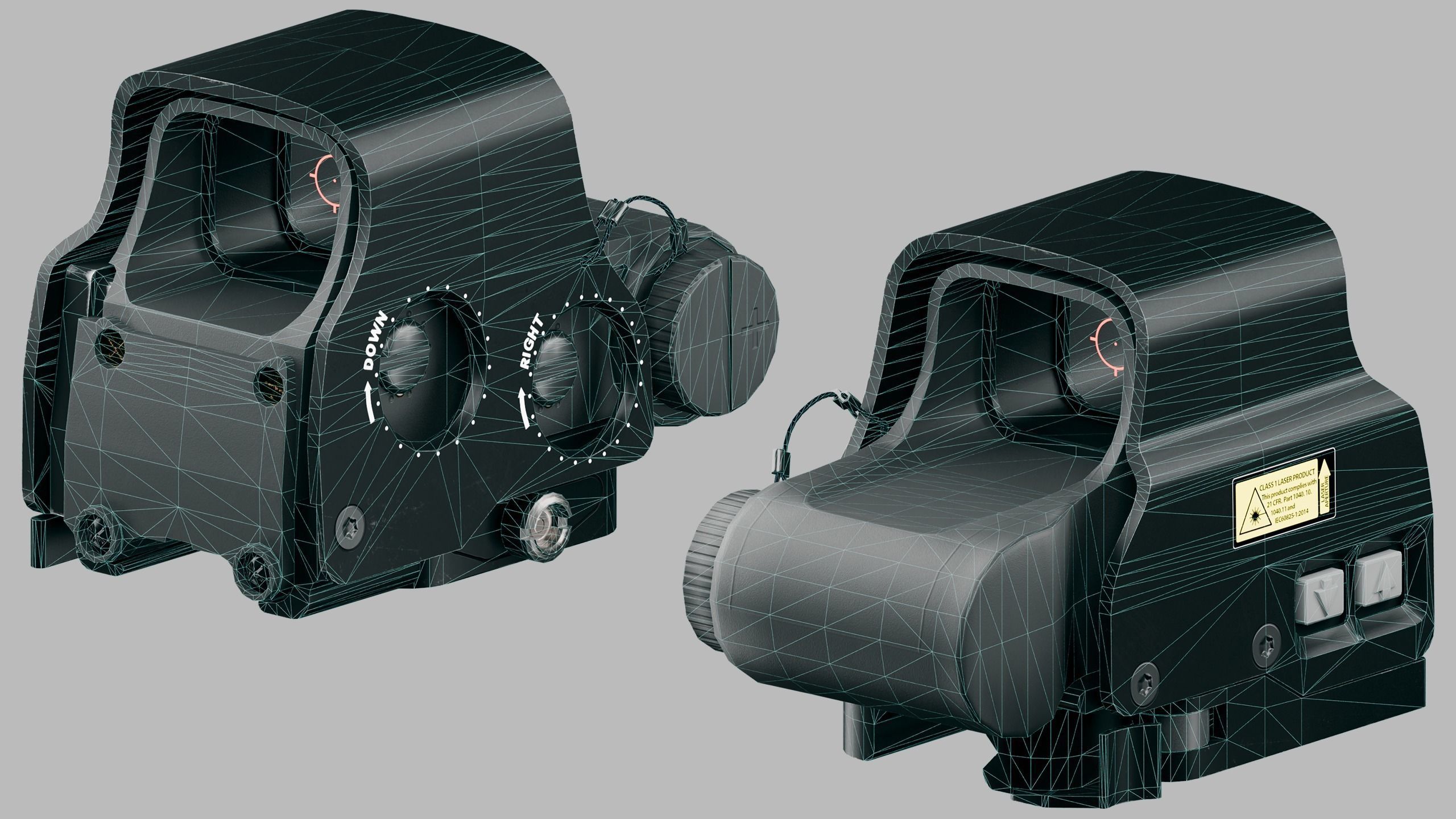 Holographic Sight EXPS2 Low-poly 3D model_2