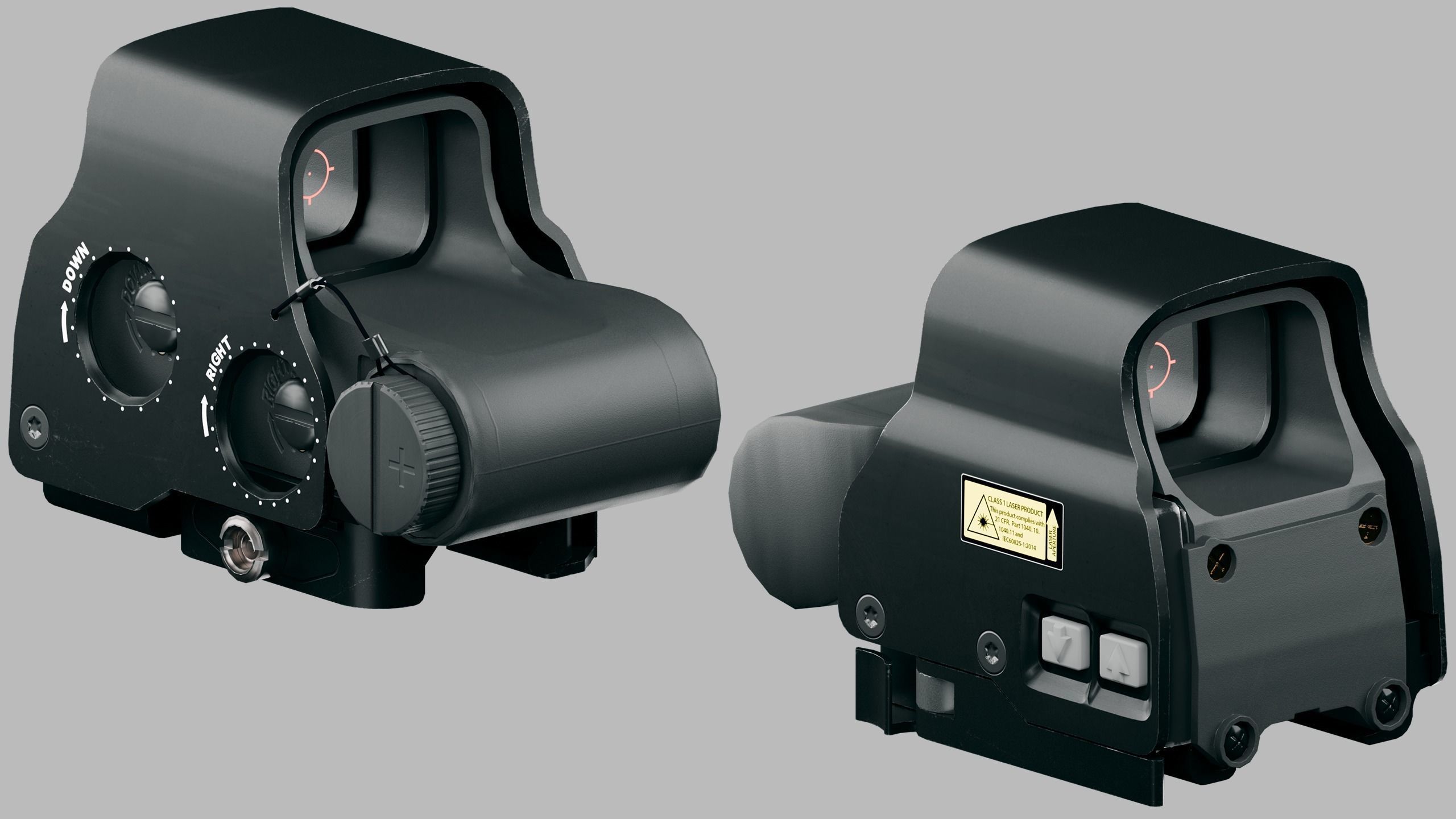 Holographic Sight EXPS2 Low-poly 3D model_3