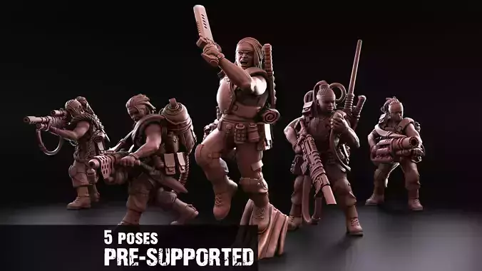 Female Jungle Fighters - Special Weapons - Imperial Force 3D print model