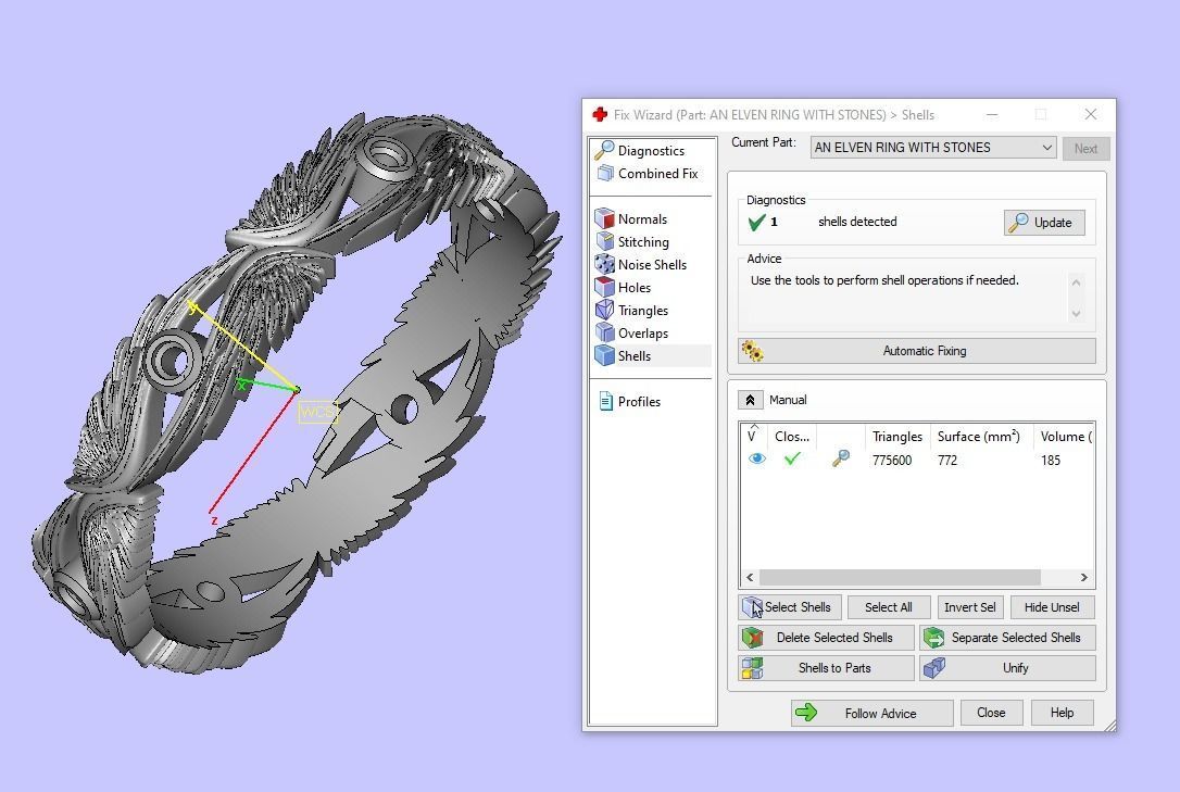AN ELVEN RING WITH STONES 3D print model_8