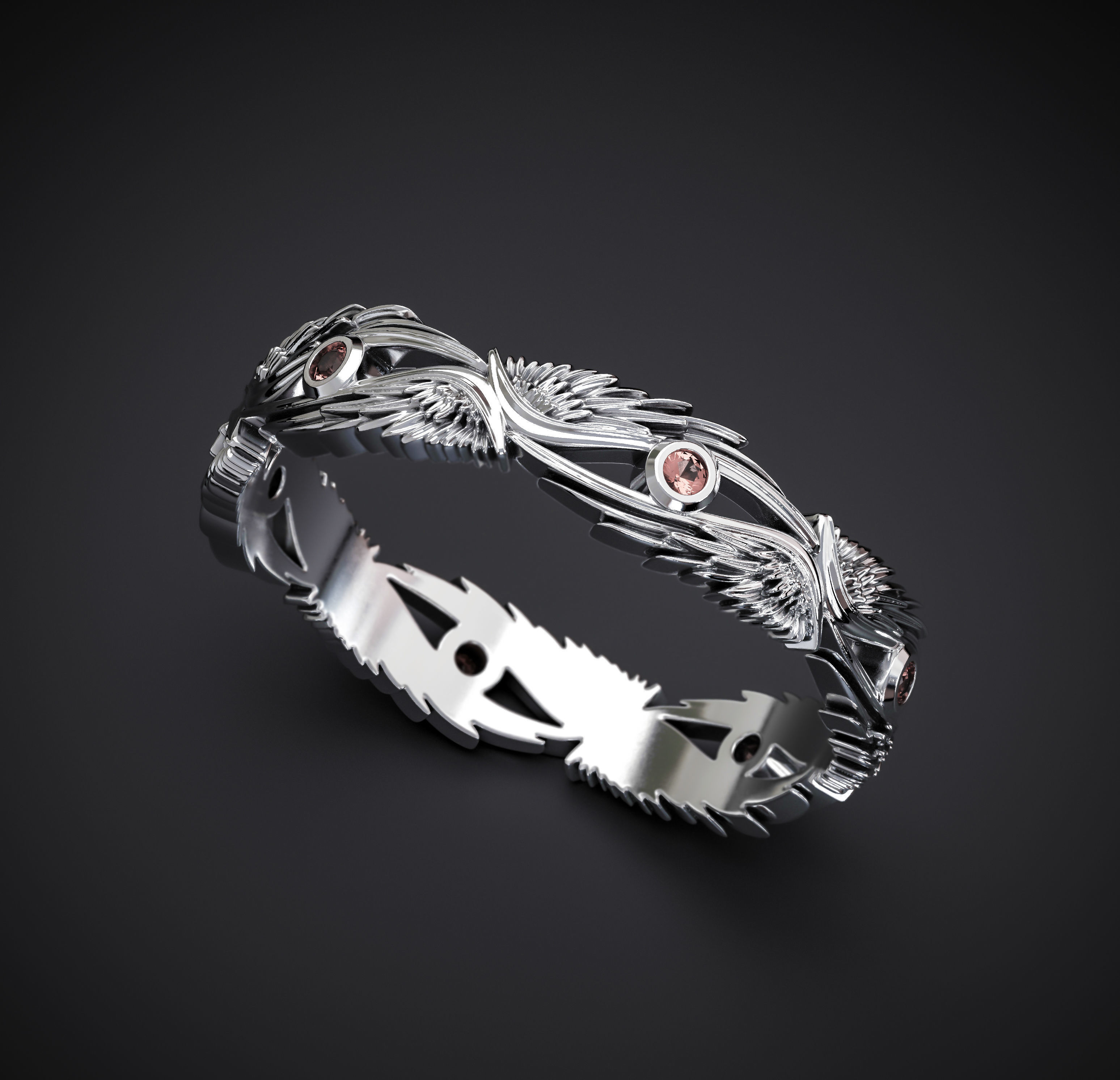 AN ELVEN RING WITH STONES 3D print model_1