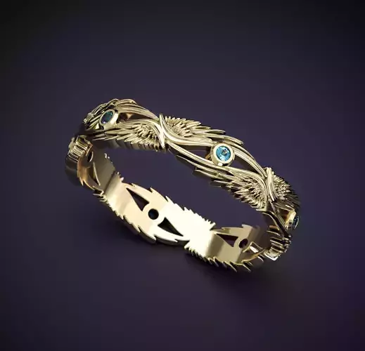 AN ELVEN RING WITH STONES