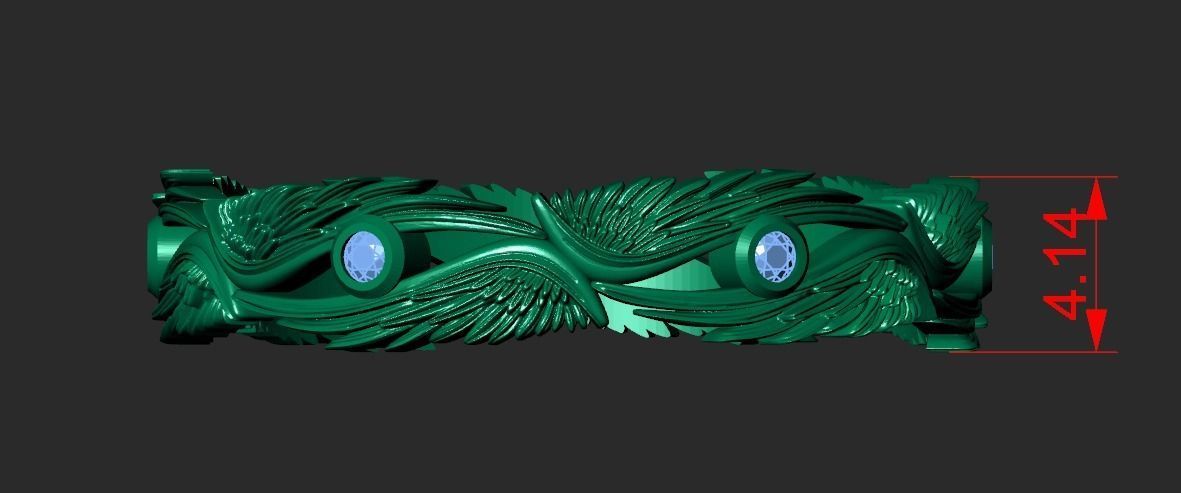 AN ELVEN RING WITH STONES 3D print model_7