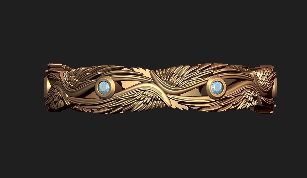 AN ELVEN RING WITH STONES 3D print model_2