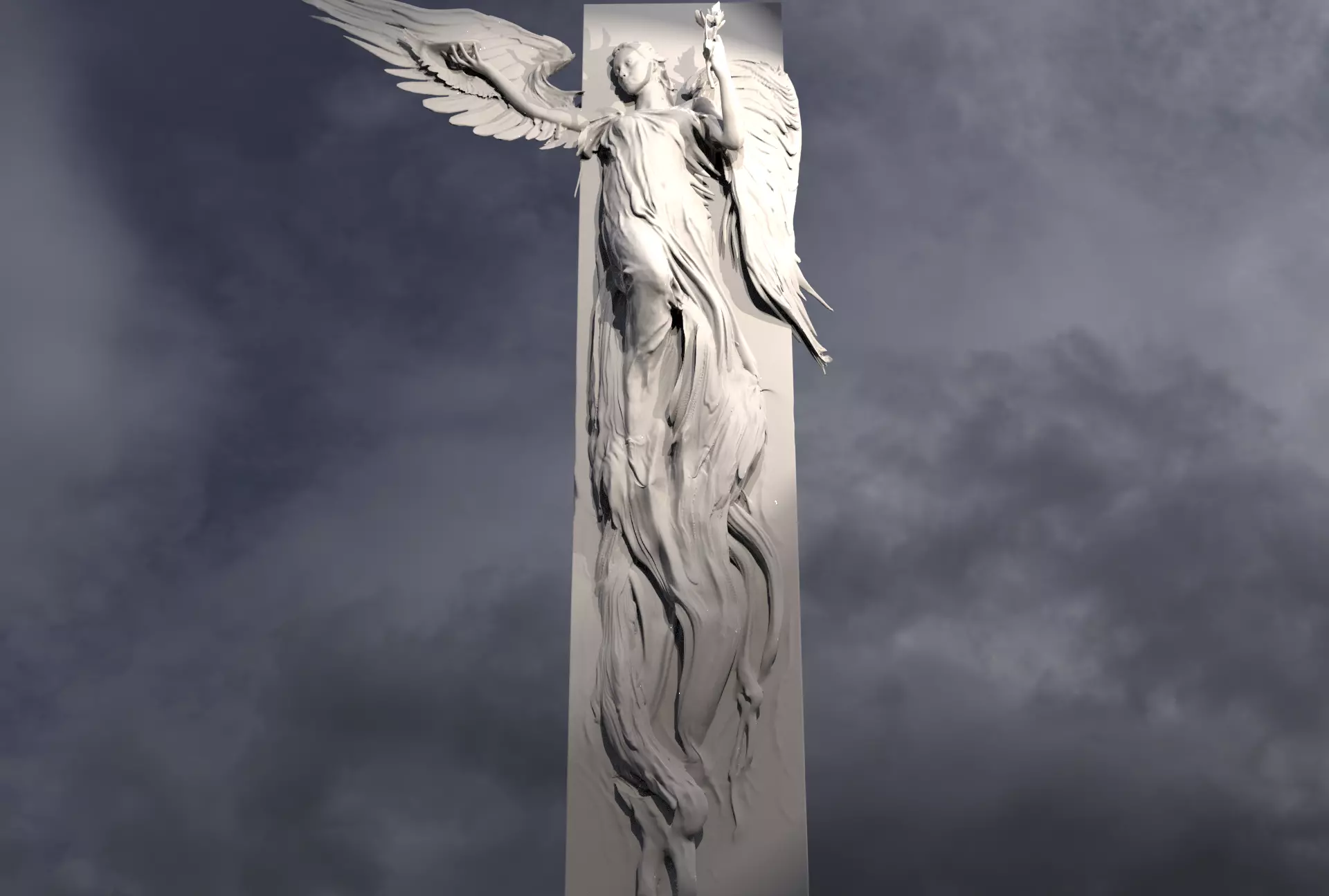 Grand Angel art Sculpture for print 3D model_0