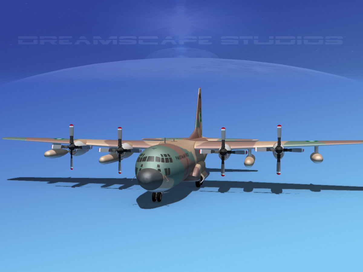 Lockheed C-130 Hercules Pakistan Air Force 3D Model rigged ...
