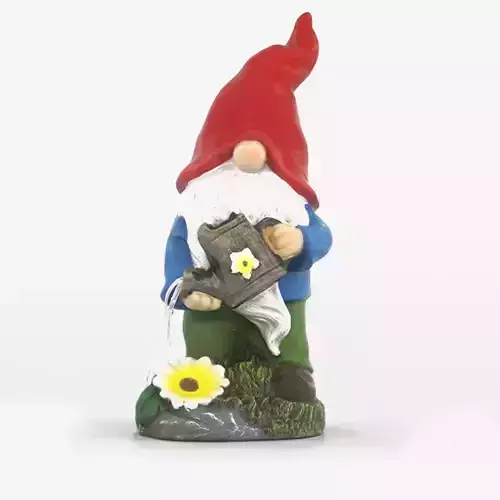 Garden Gnome Statue Outdoor Decor with Watering Can 3D print model