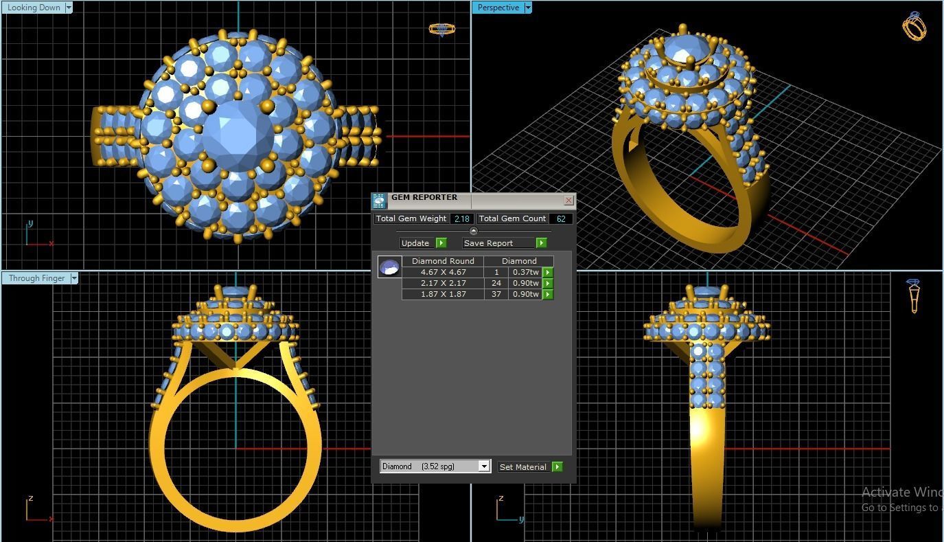Diamond Ring 3D print model_1