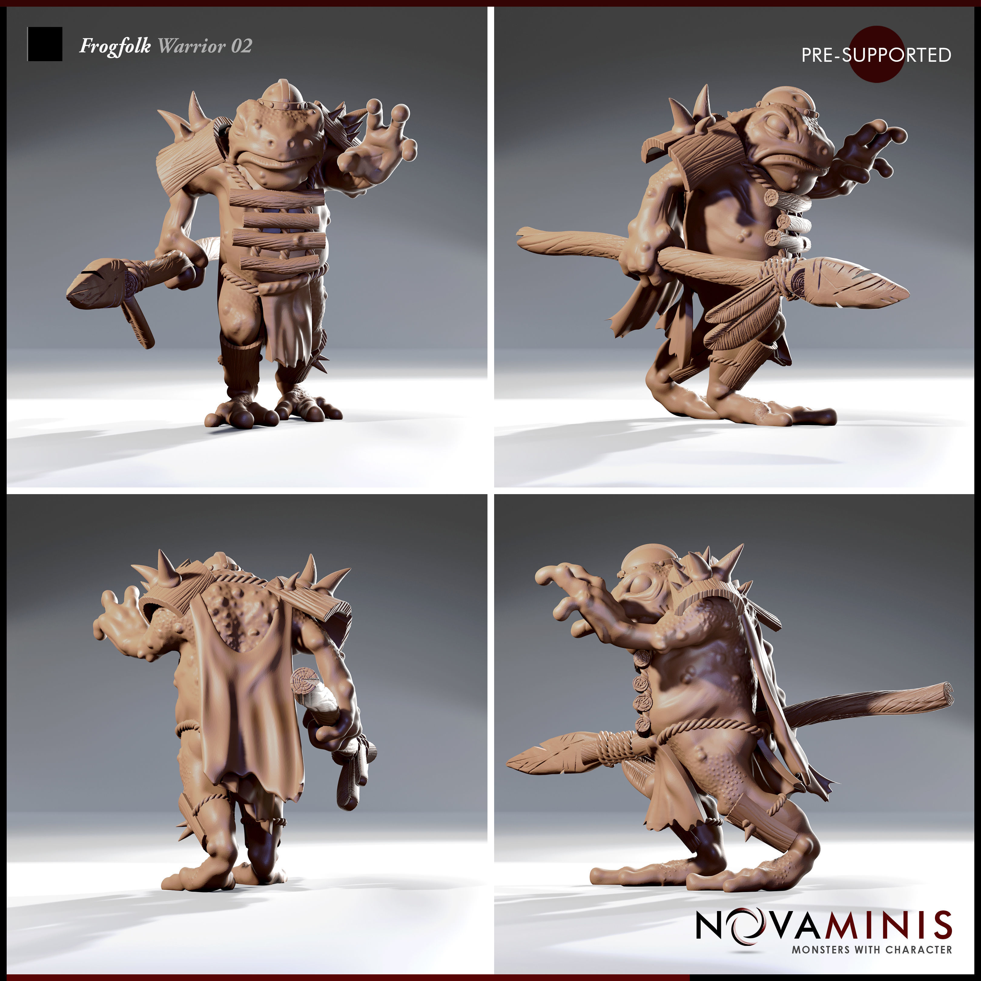 Frogfolk Warrior 02 3D print model_2