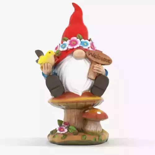 Solar Garden Gnomes Statue Decorations for Patio 3D print model