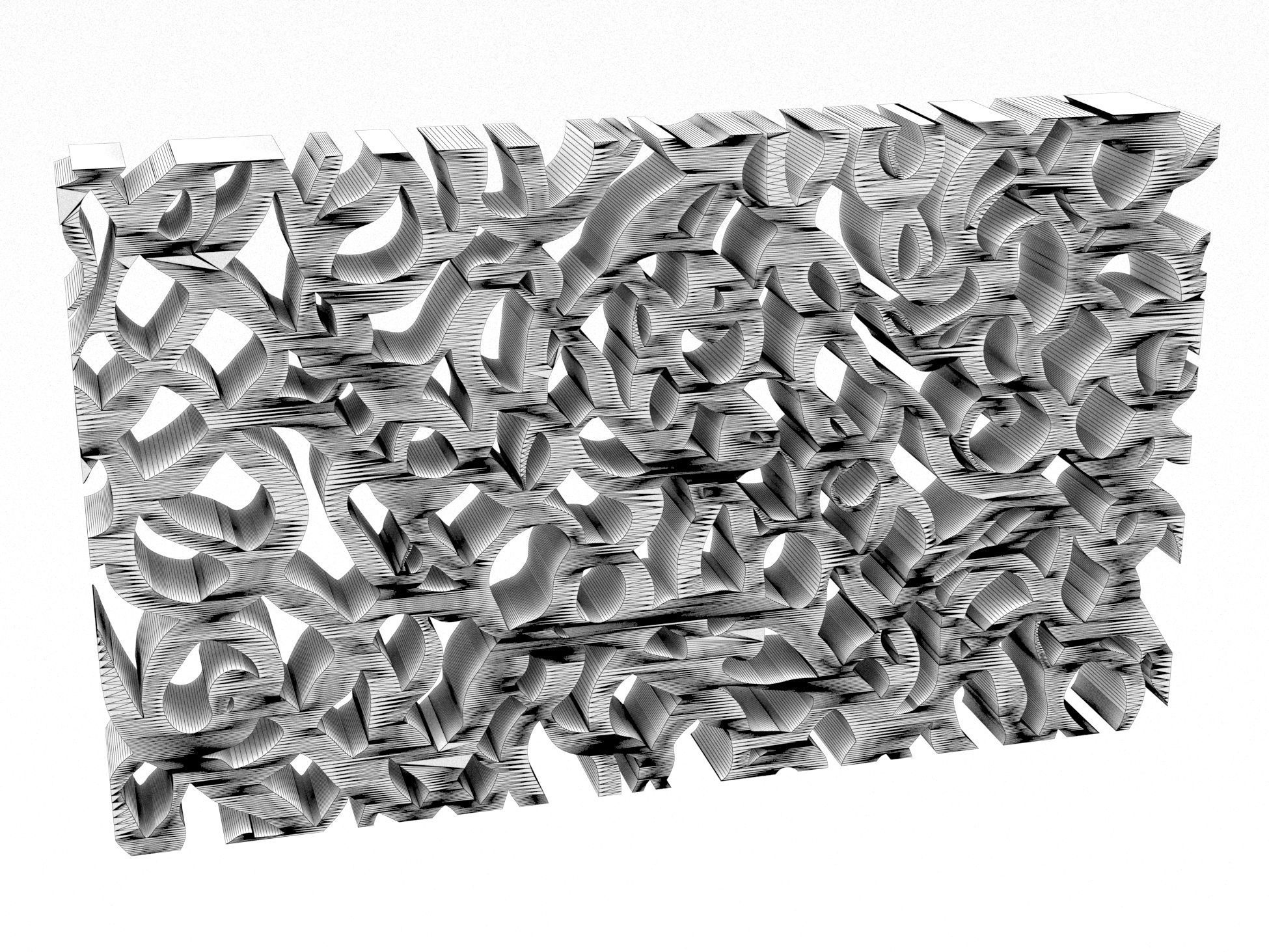 Decorative seamless wall 3D model_1