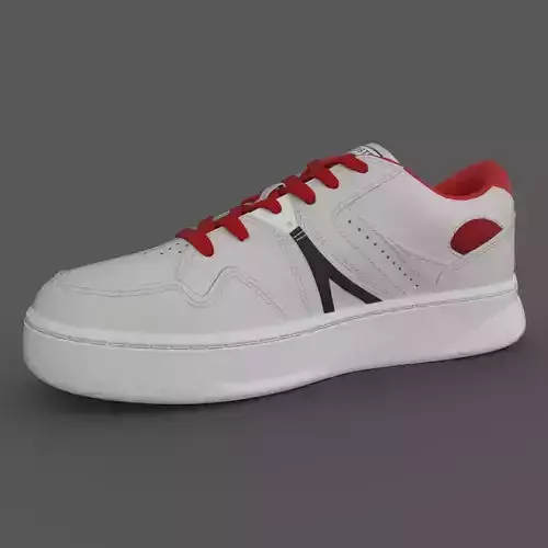 Lacoste Leather ColorPop Sneakers WhiteRed