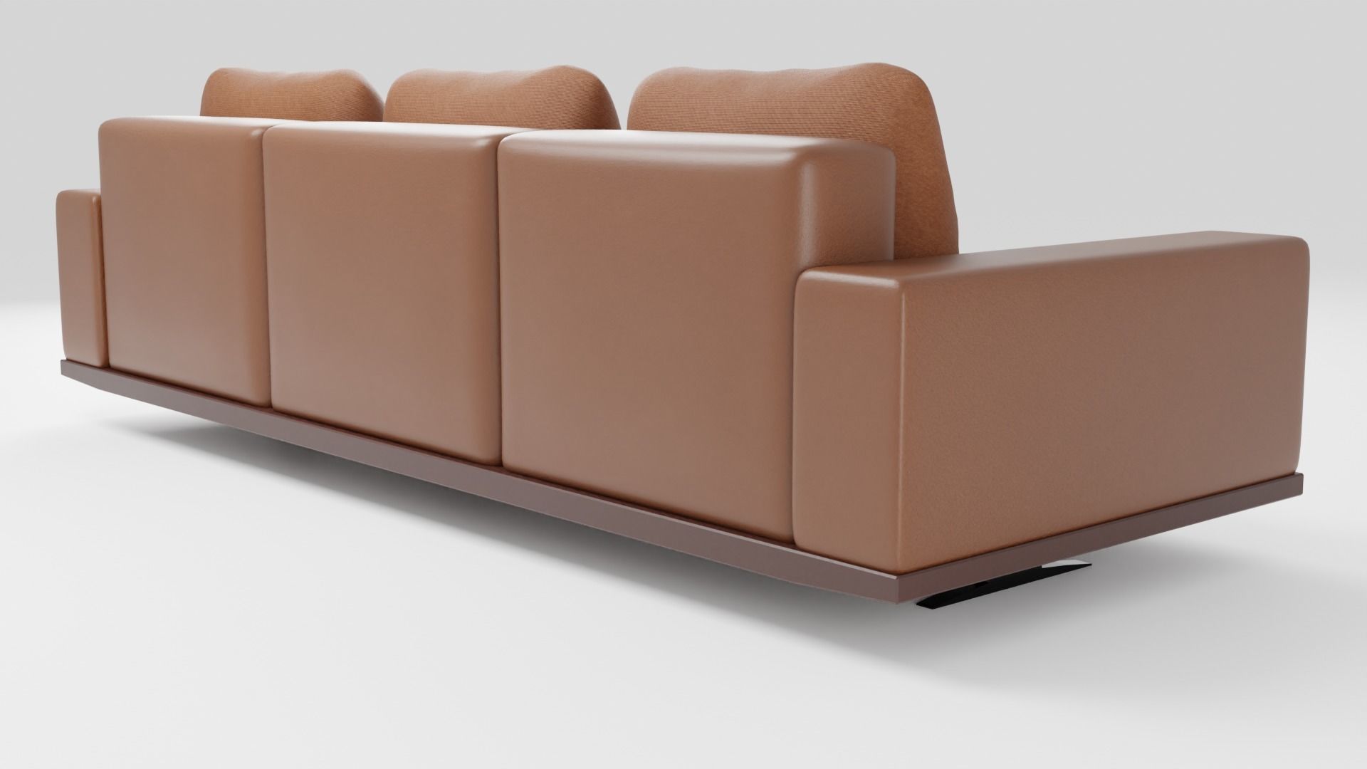 Three-seater leather sofa in a modern style in brown tones 3D model_2