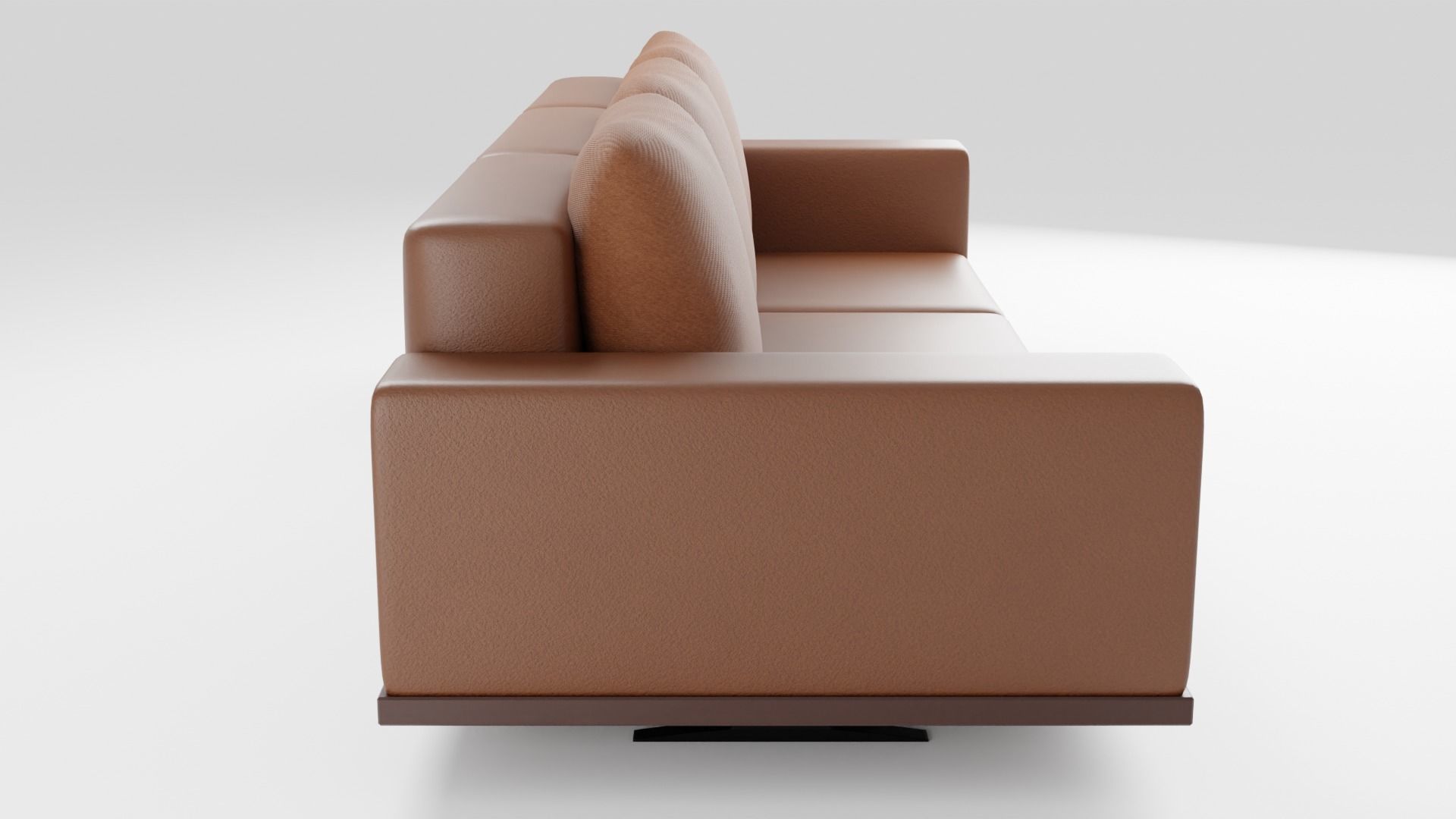 Three-seater leather sofa in a modern style in brown tones 3D model_1