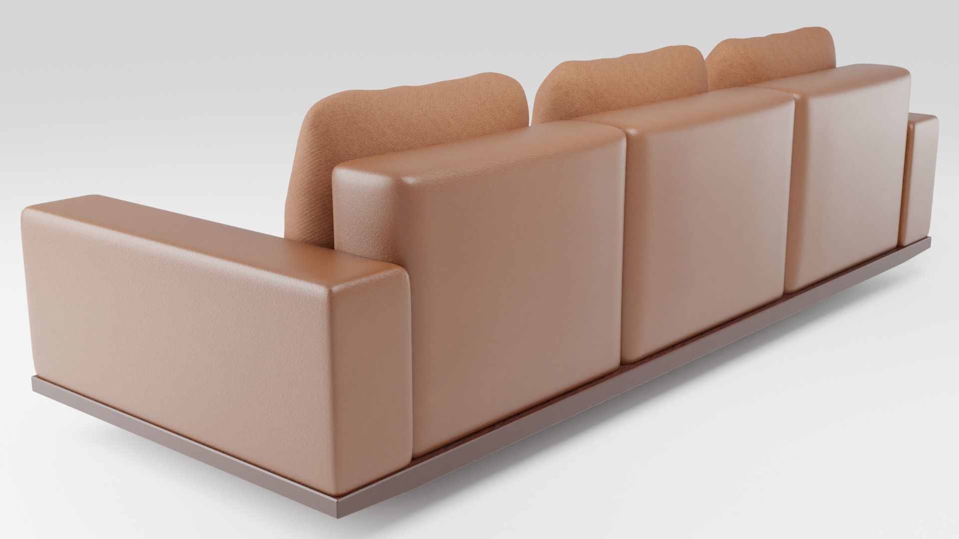 Three-seater leather sofa in a modern style in brown tones 3D model_3