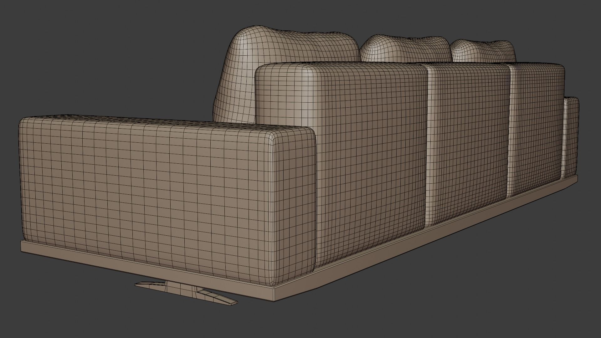 Three-seater leather sofa in a modern style in brown tones 3D model_7