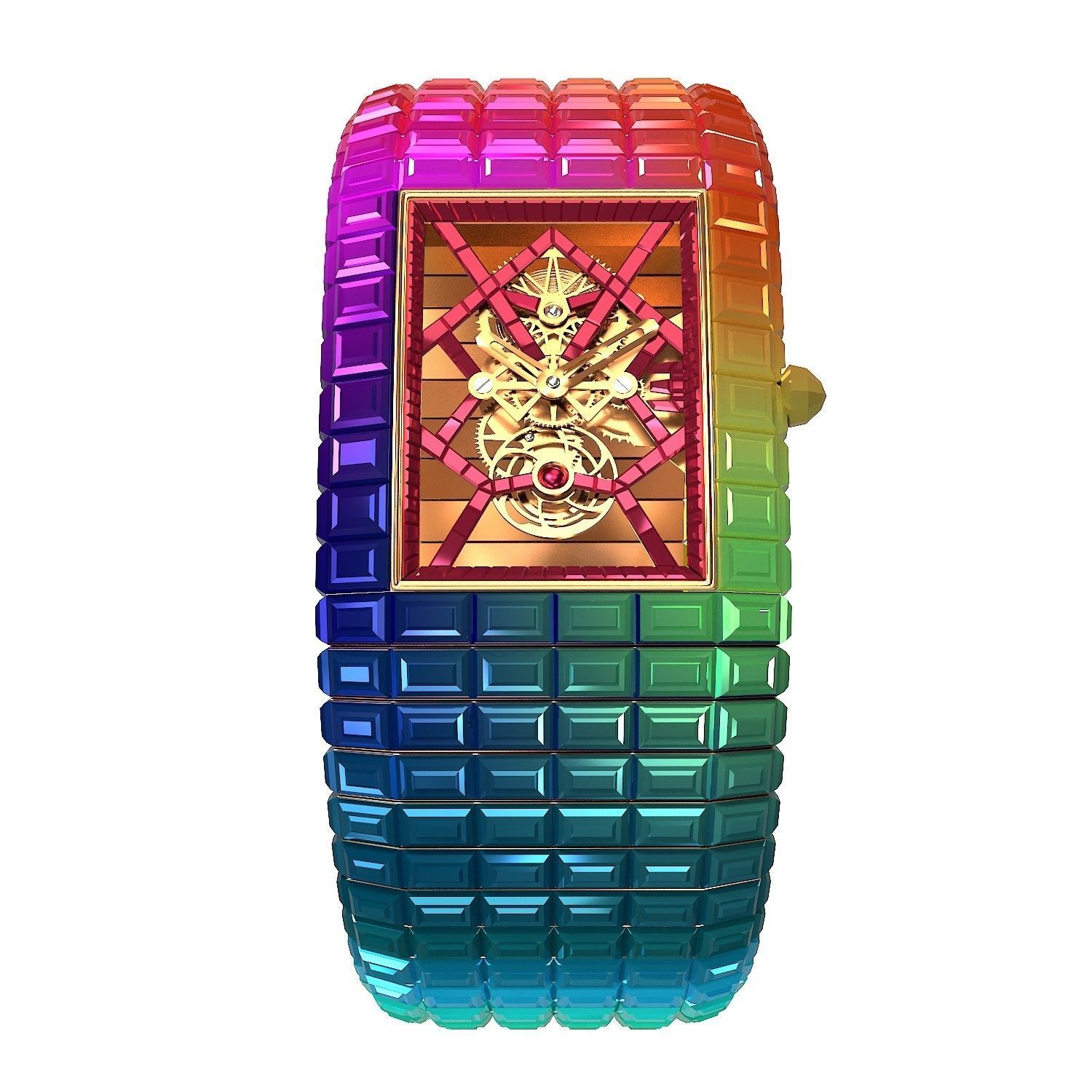 Jacob and Co Billionaire III Emerald Low-poly 3D model_4