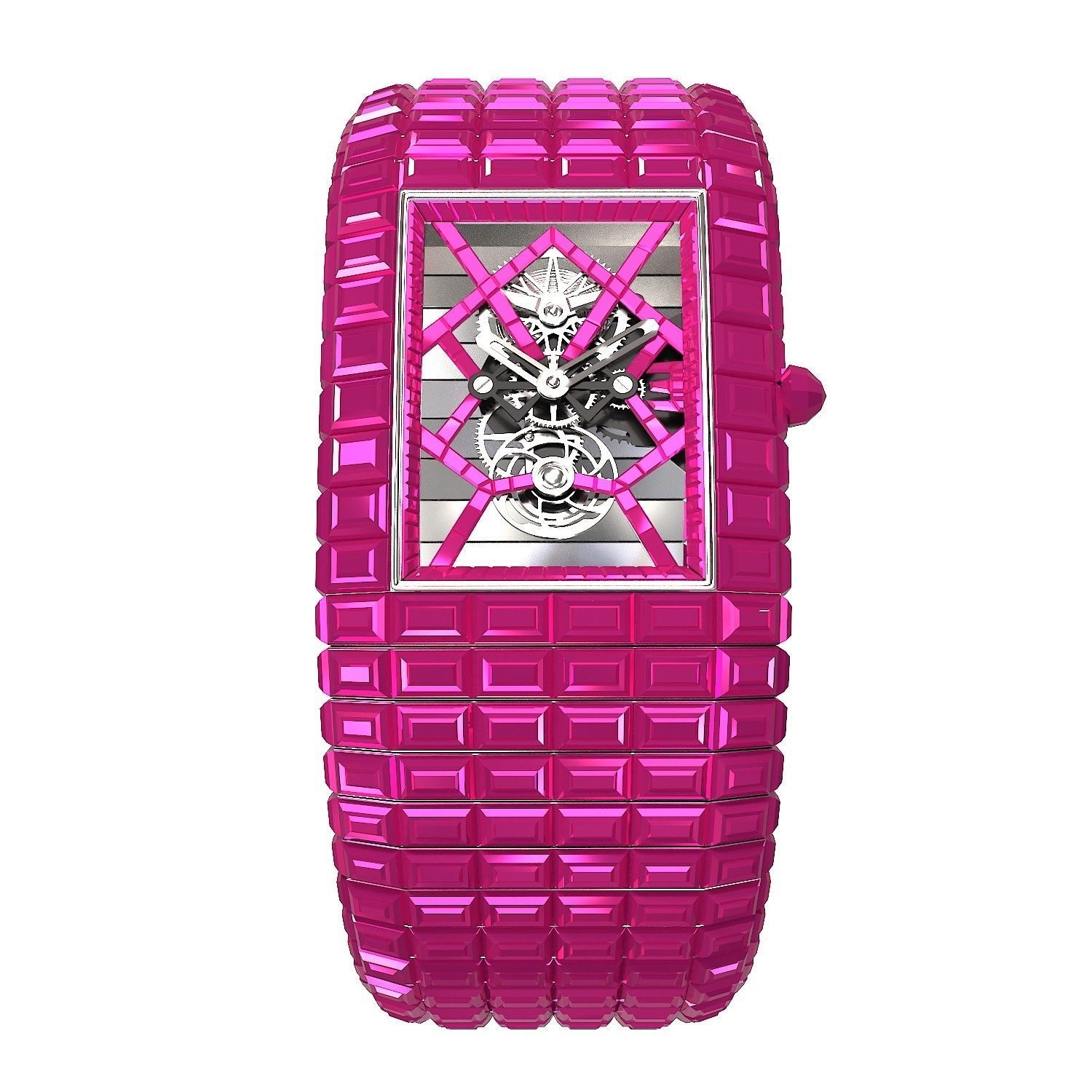 Jacob and Co Billionaire III Emerald Low-poly 3D model_2