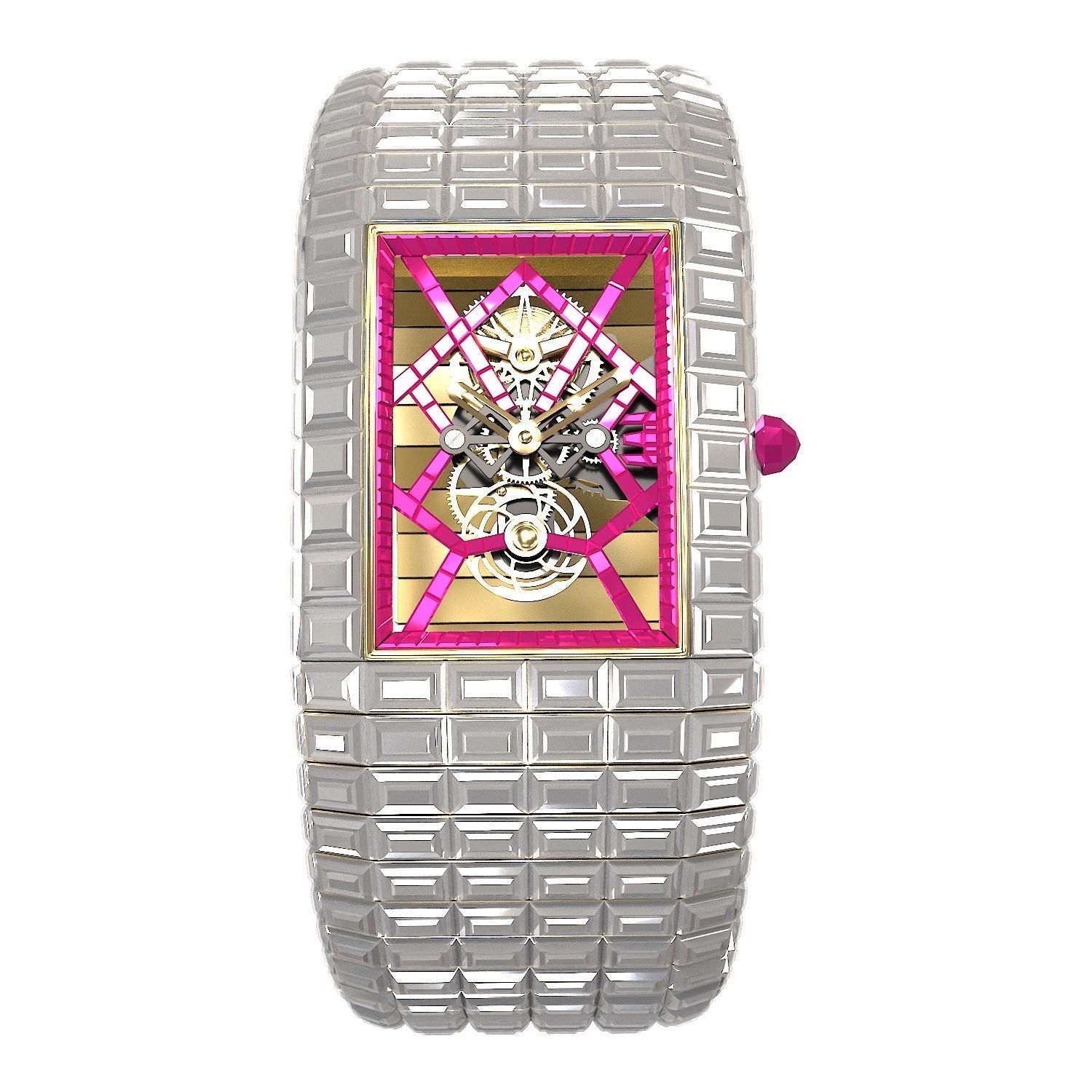 Jacob and Co Billionaire III Emerald Low-poly 3D model_5