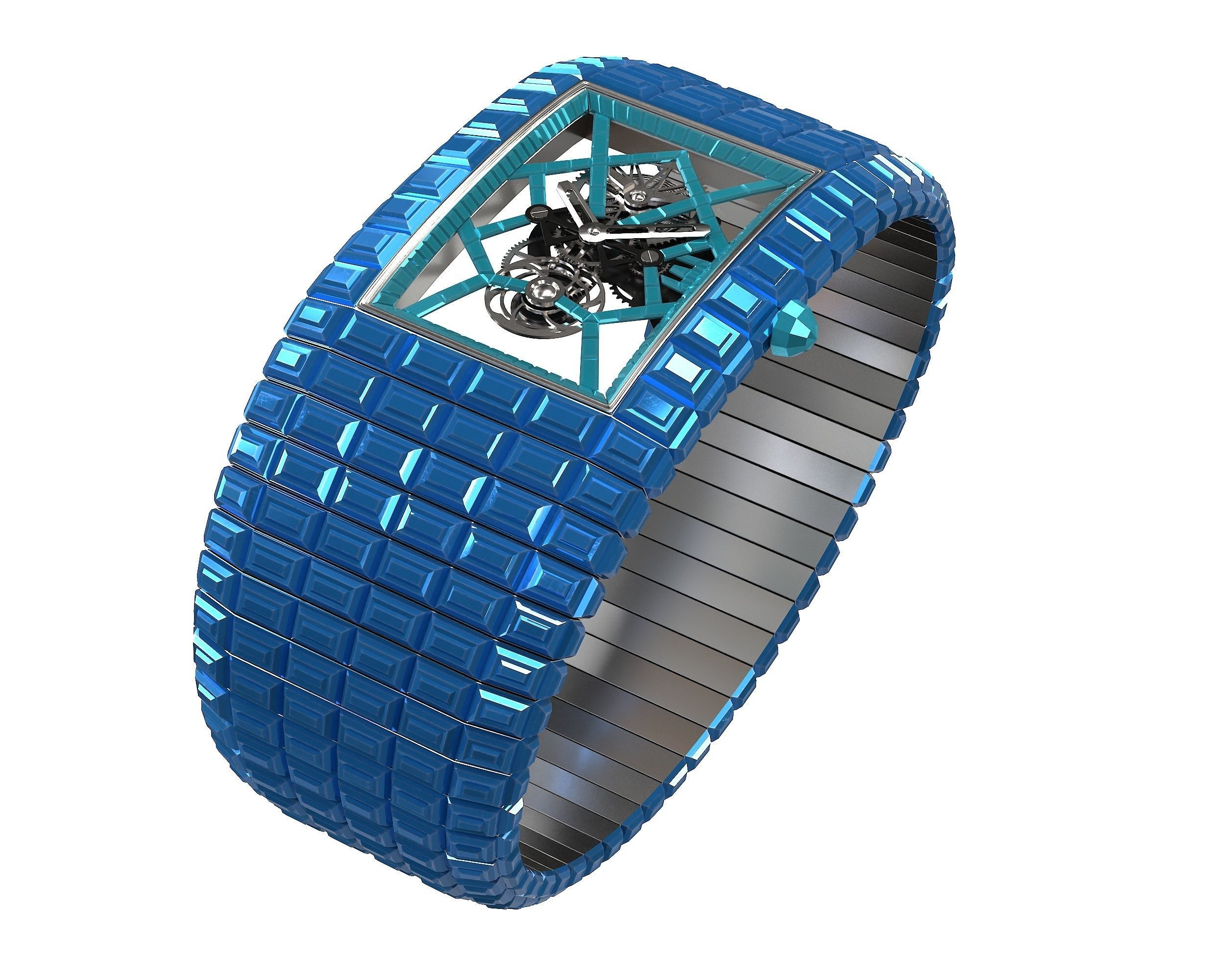 Jacob and Co Billionaire III Emerald Low-poly 3D model_9