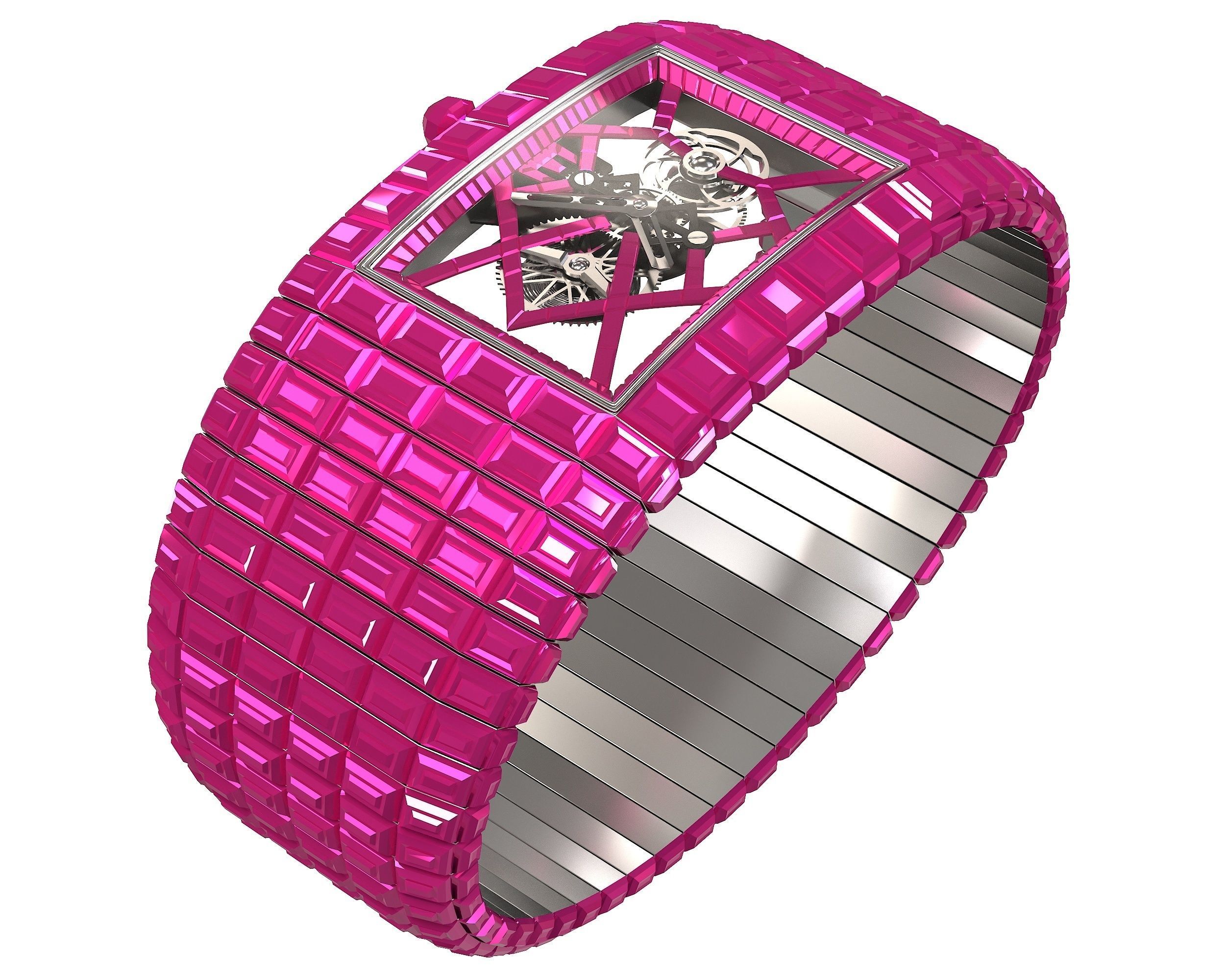 Jacob and Co Billionaire III Emerald Low-poly 3D model_11