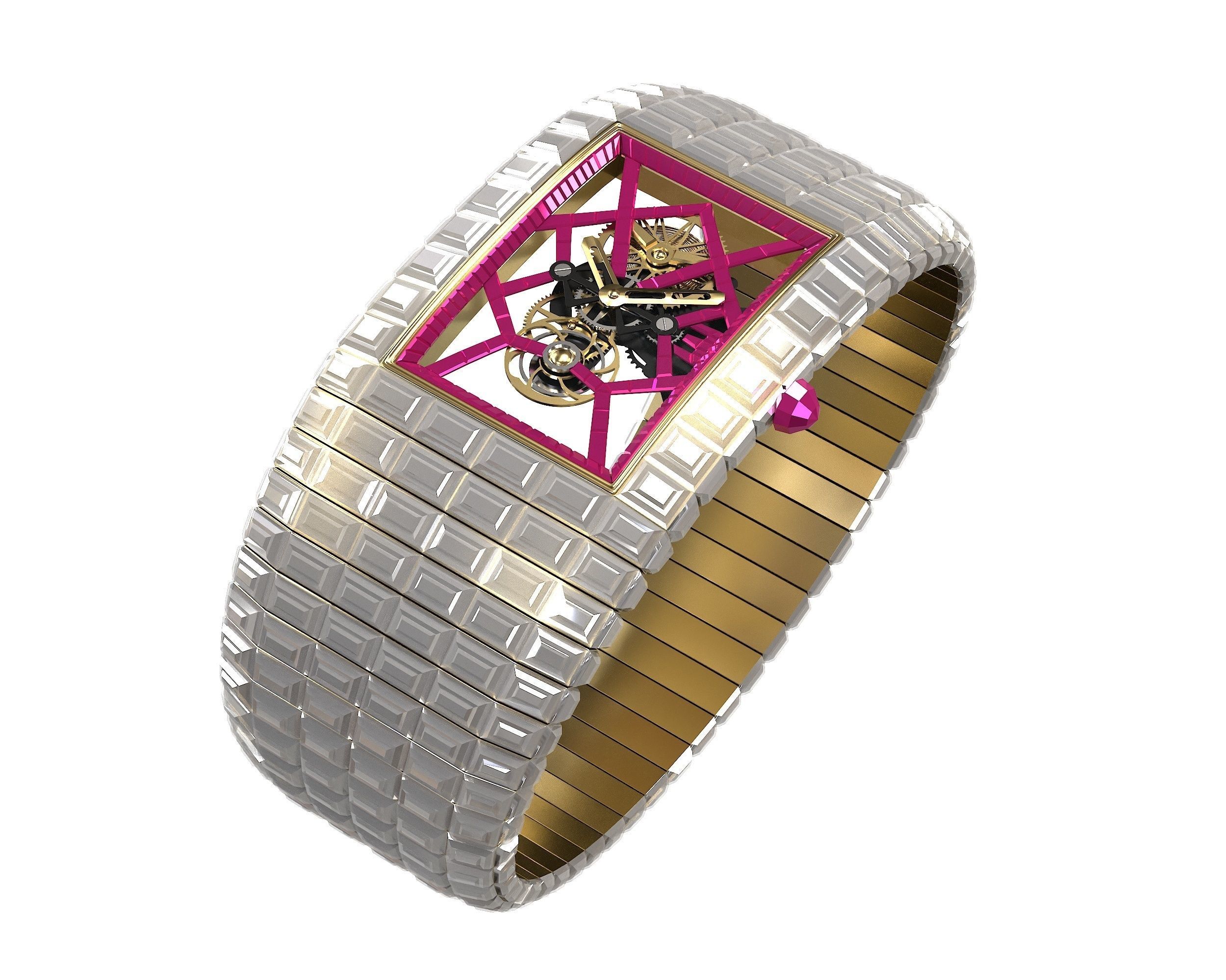 Jacob and Co Billionaire III Emerald Low-poly 3D model_8