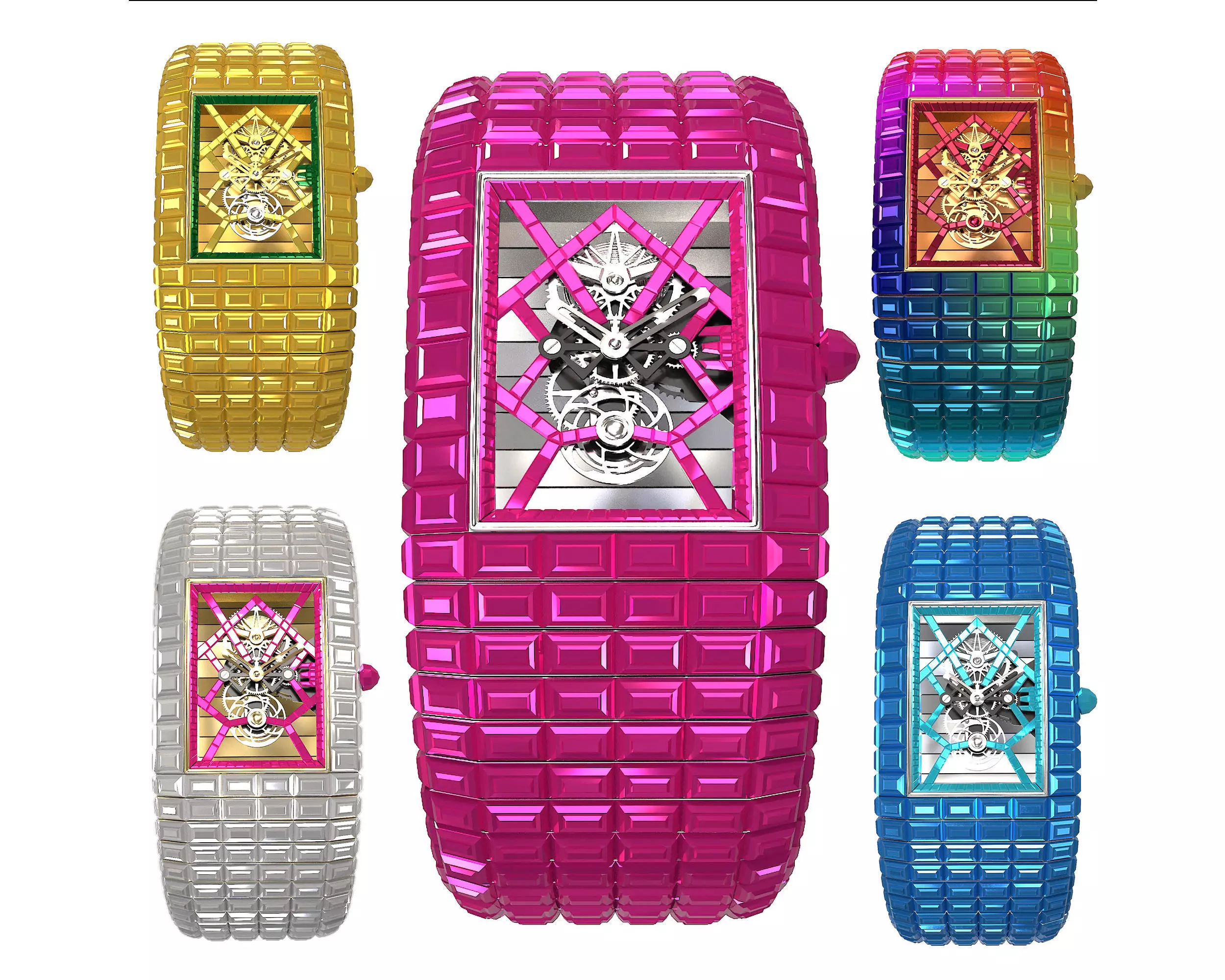 Jacob and Co Billionaire III Emerald Low-poly 3D model_0