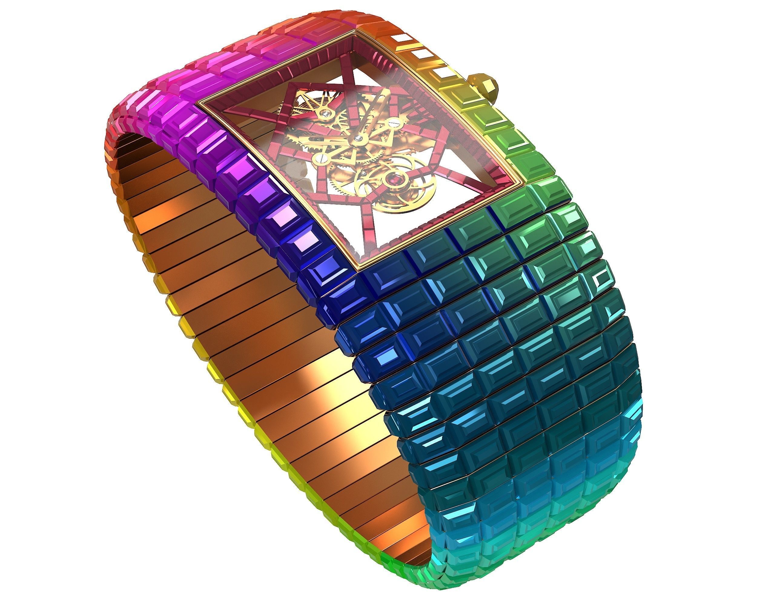 Jacob and Co Billionaire III Emerald Low-poly 3D model_6