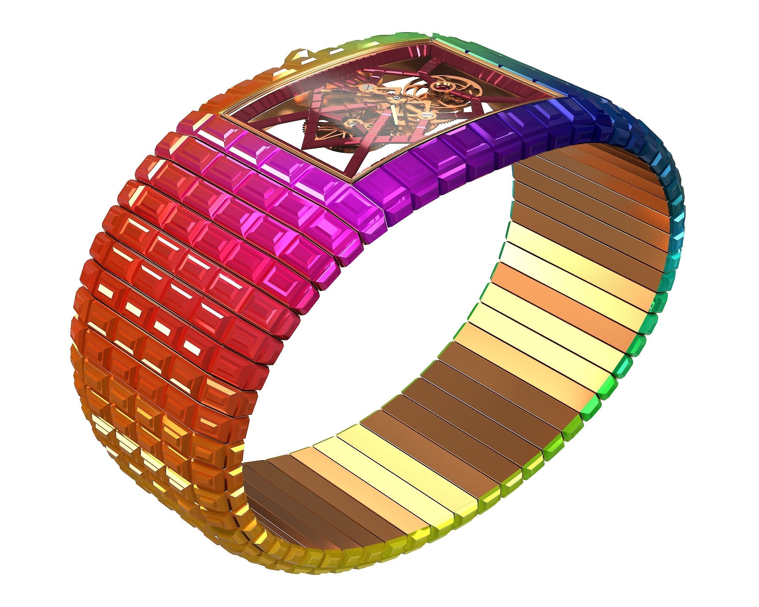 Jacob and Co Billionaire III Emerald Low-poly 3D model_12