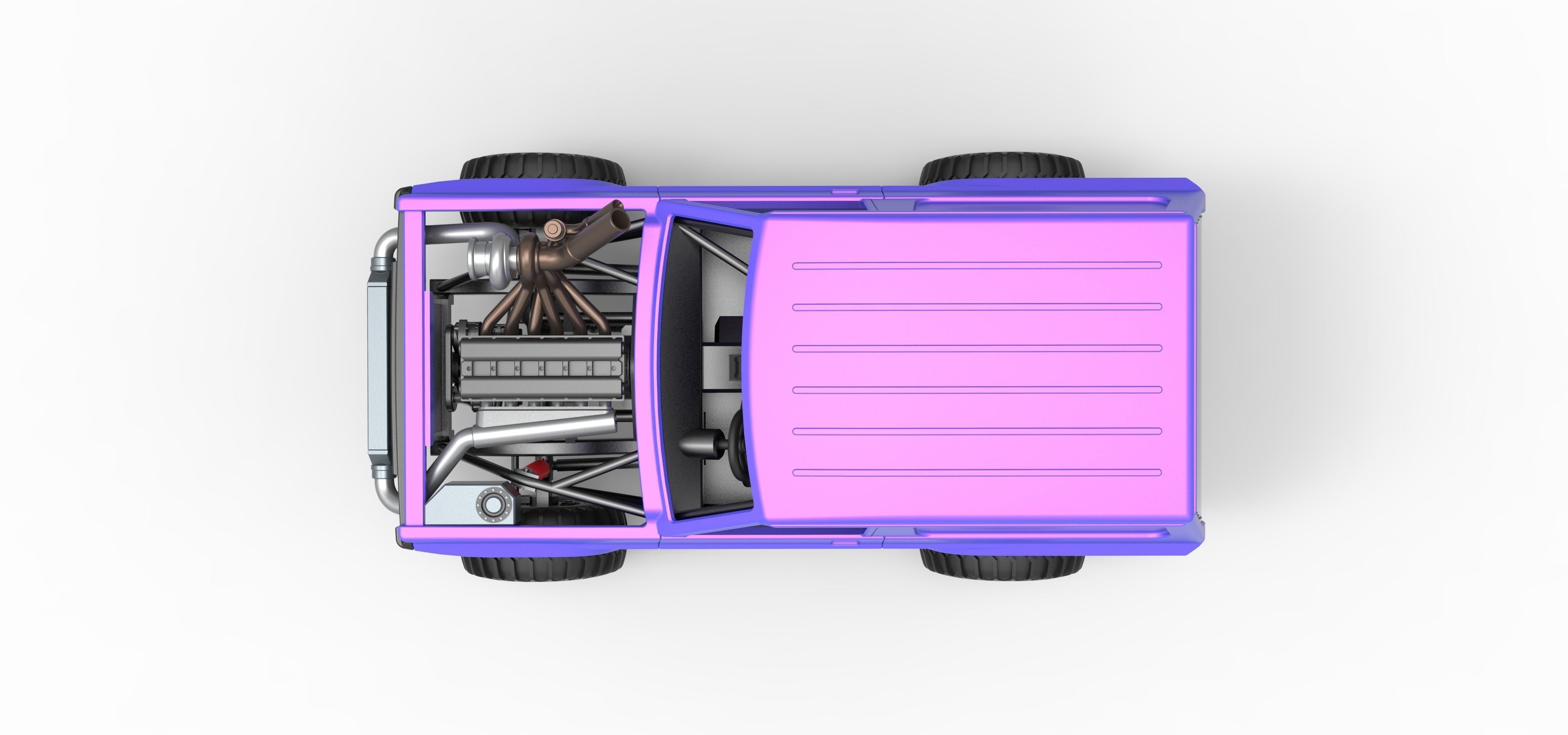 Uphill Sand Racing Dragster Version 2 Scale 1 to 25 3D print model_11