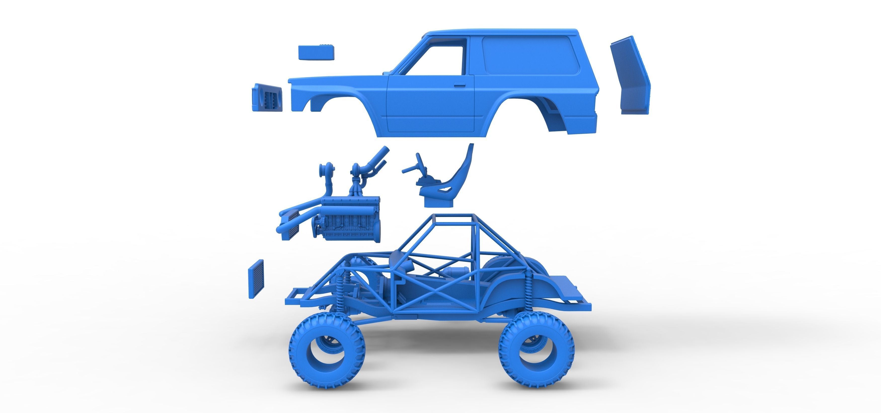 Uphill Sand Racing Dragster Version 2 Scale 1 to 25 3D print model_59